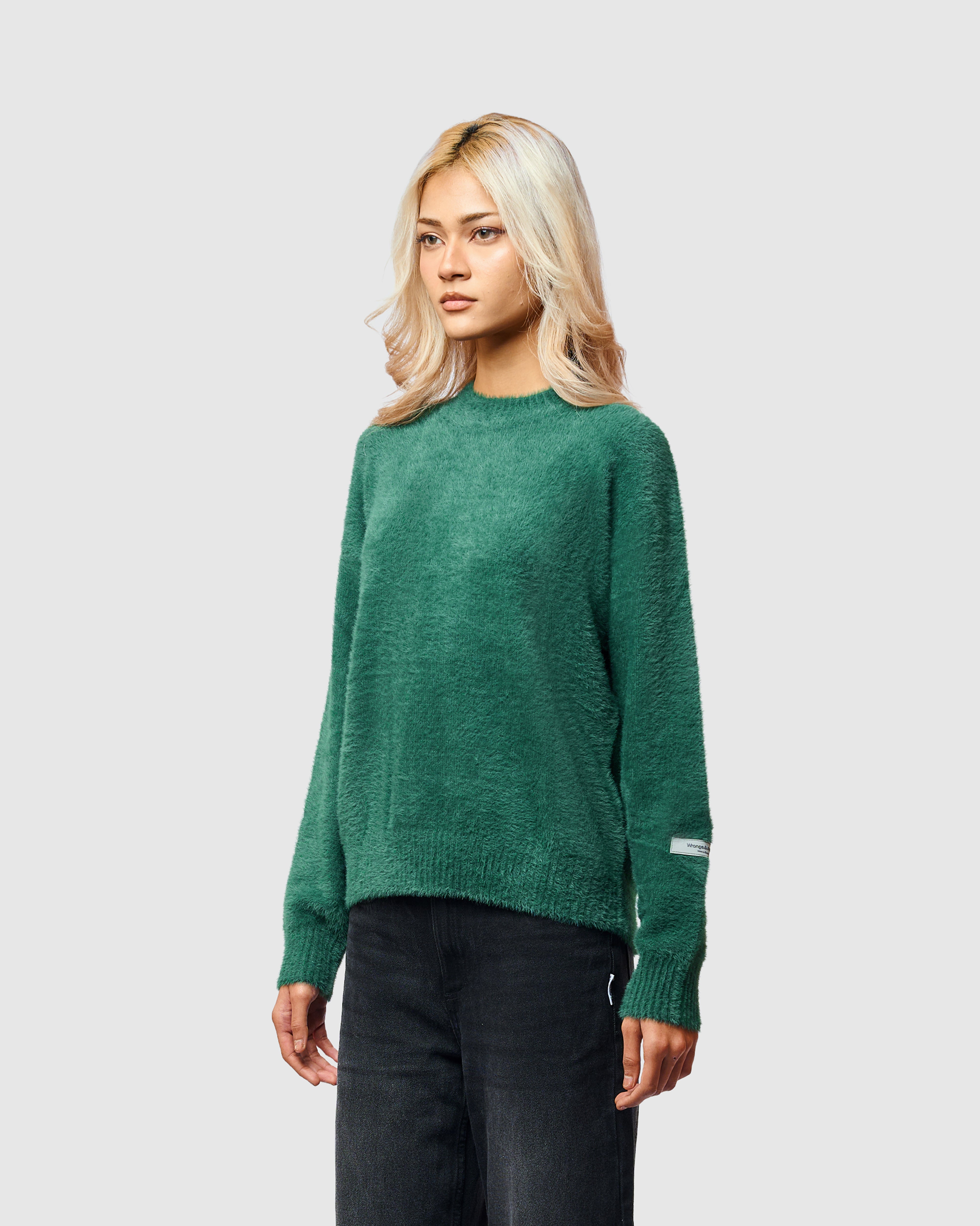 W&R Green Cat Feather Sweater