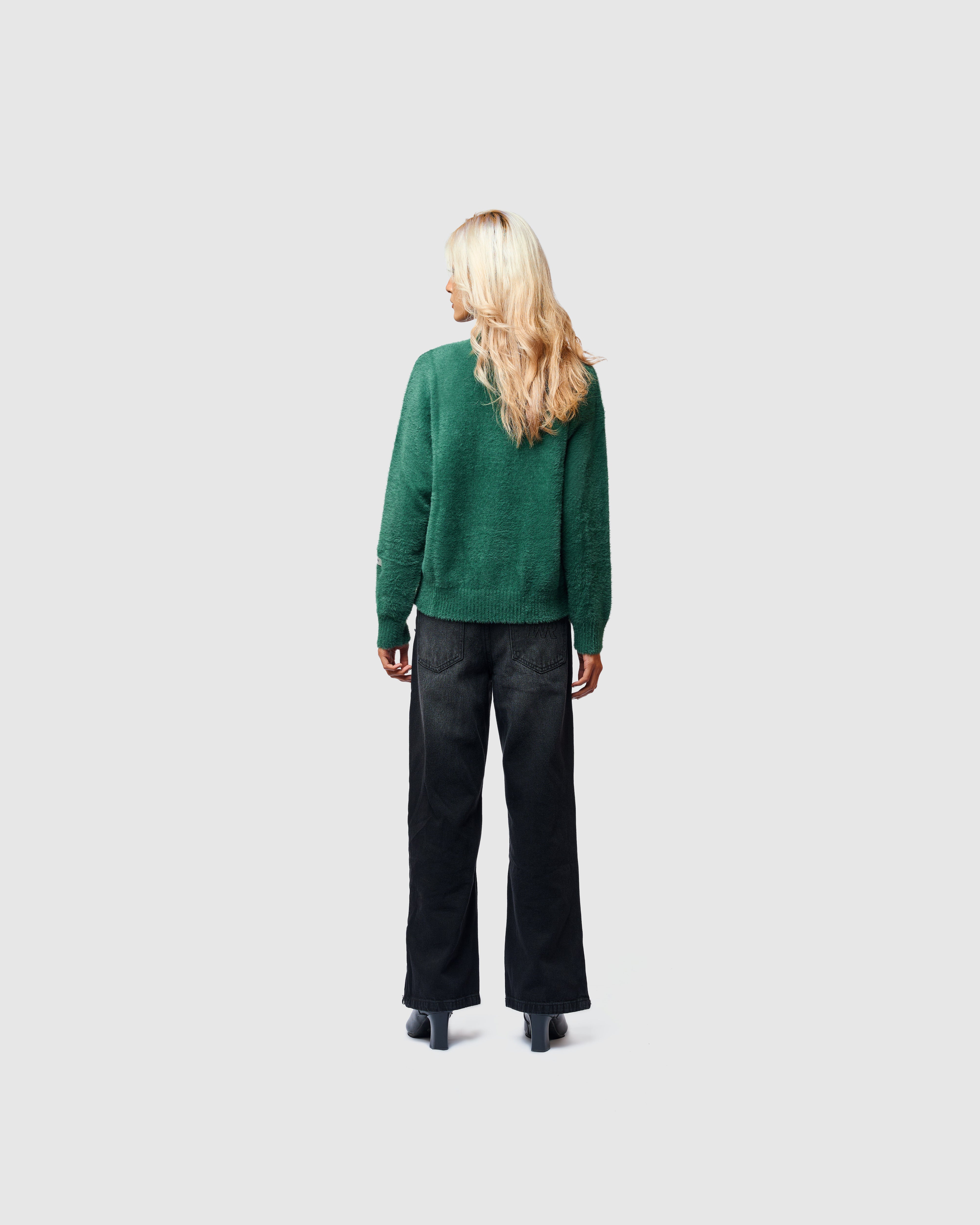 W&R Green Cat Feather Sweater