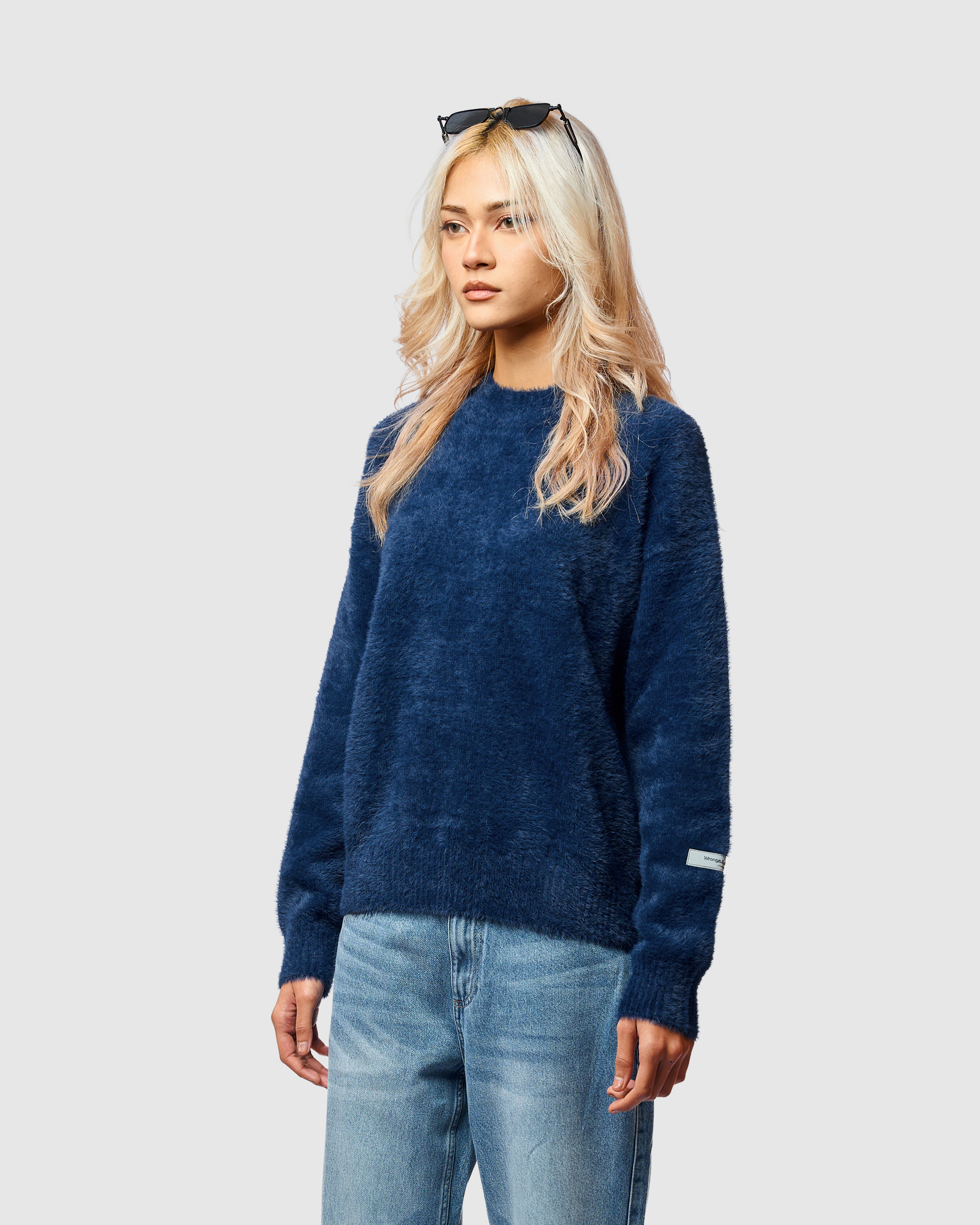 W&R Navy Cat Feather Sweater