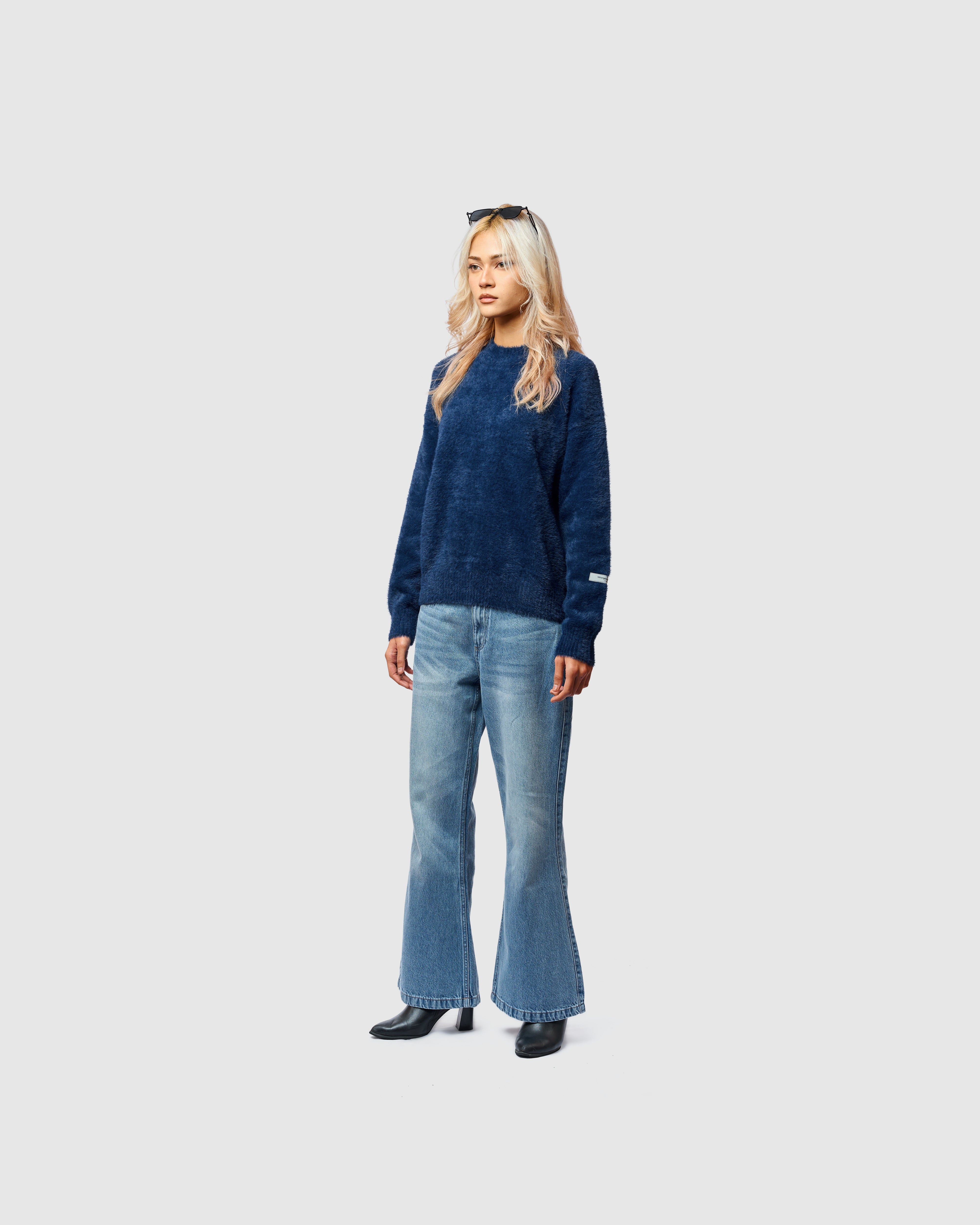 W&R Navy Cat Feather Sweater