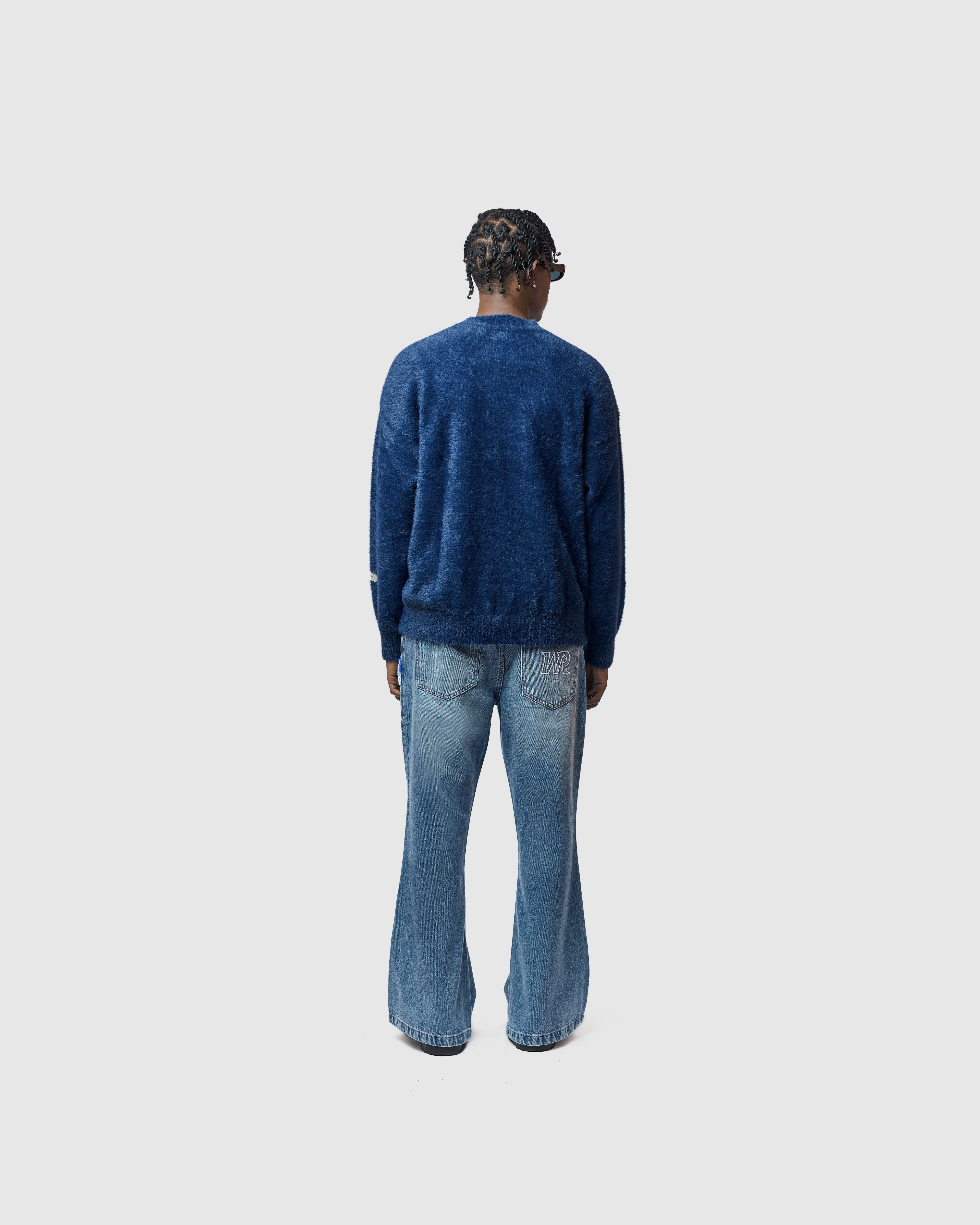 W&R Navy Cat Feather Sweater