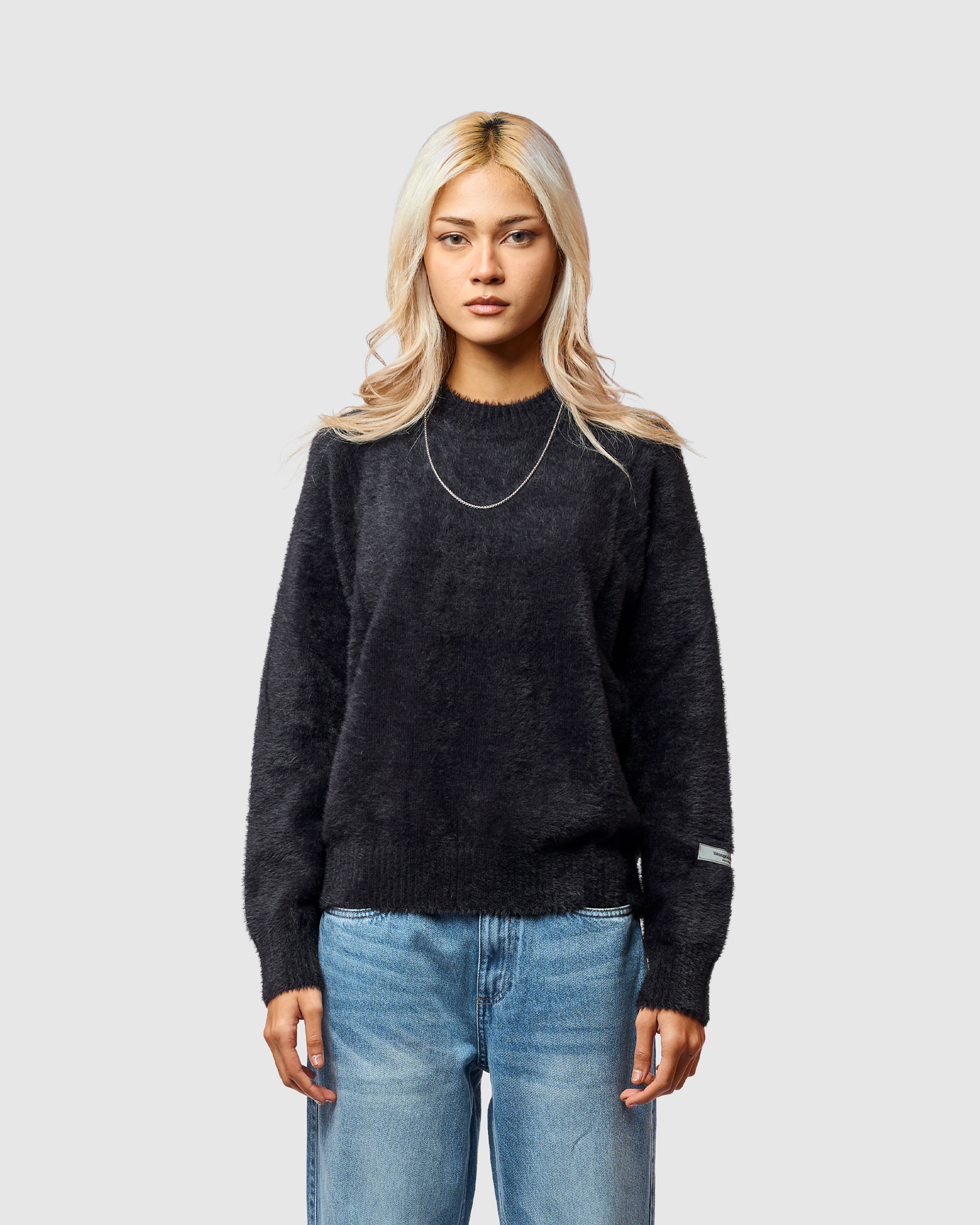 W&R Black Cat Feather Sweater