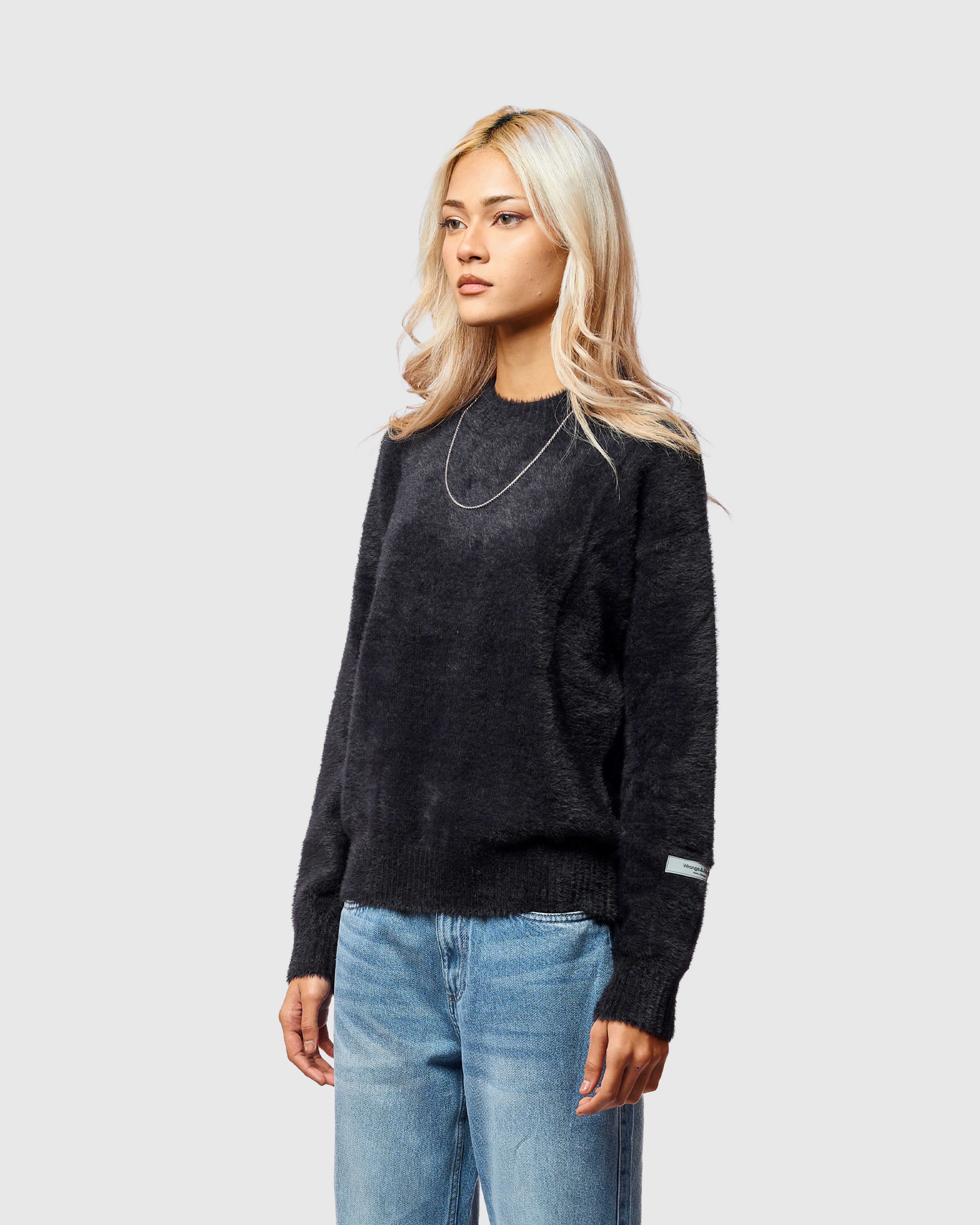 W&R Black Cat Feather Sweater