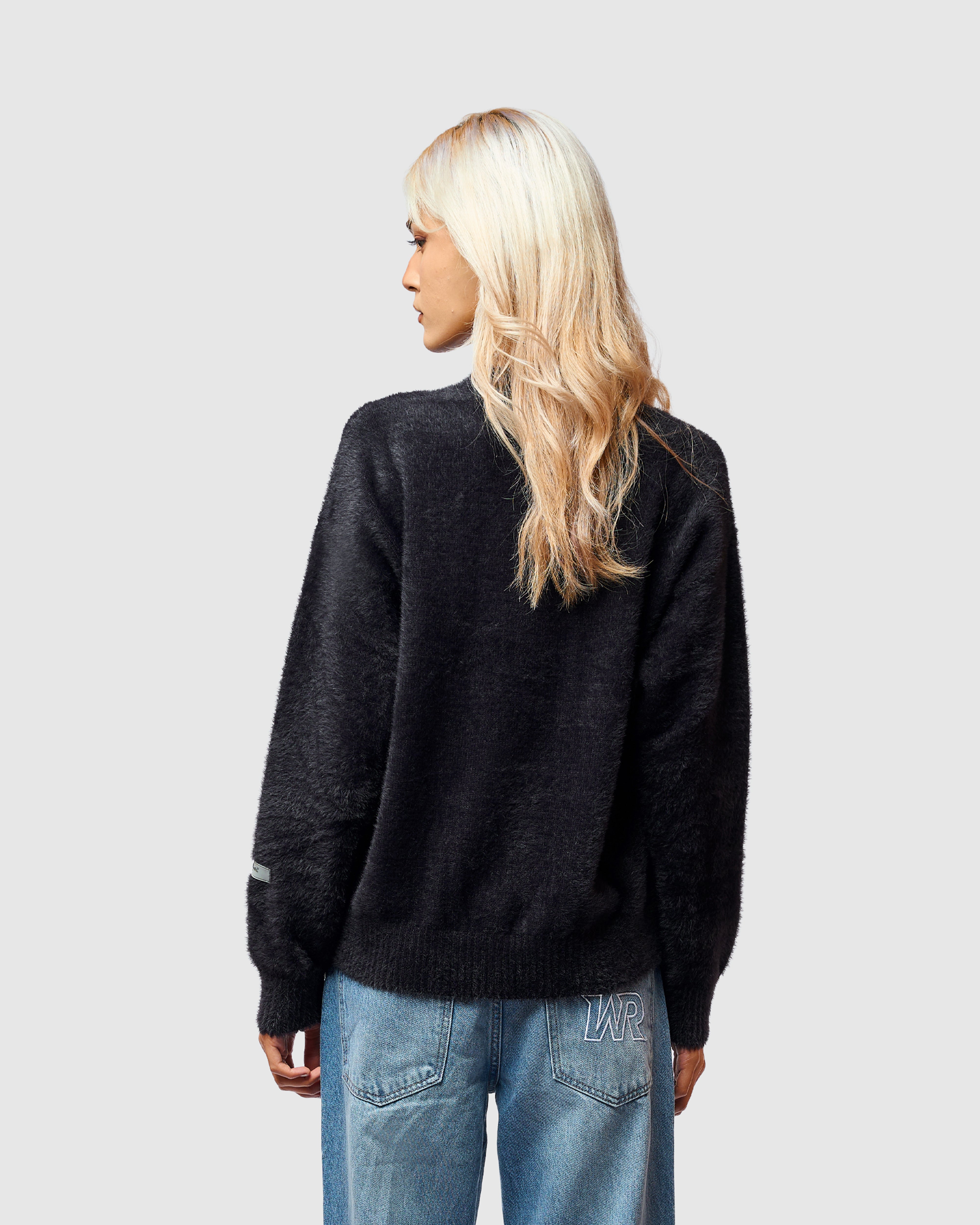 W&R Black Cat Feather Sweater