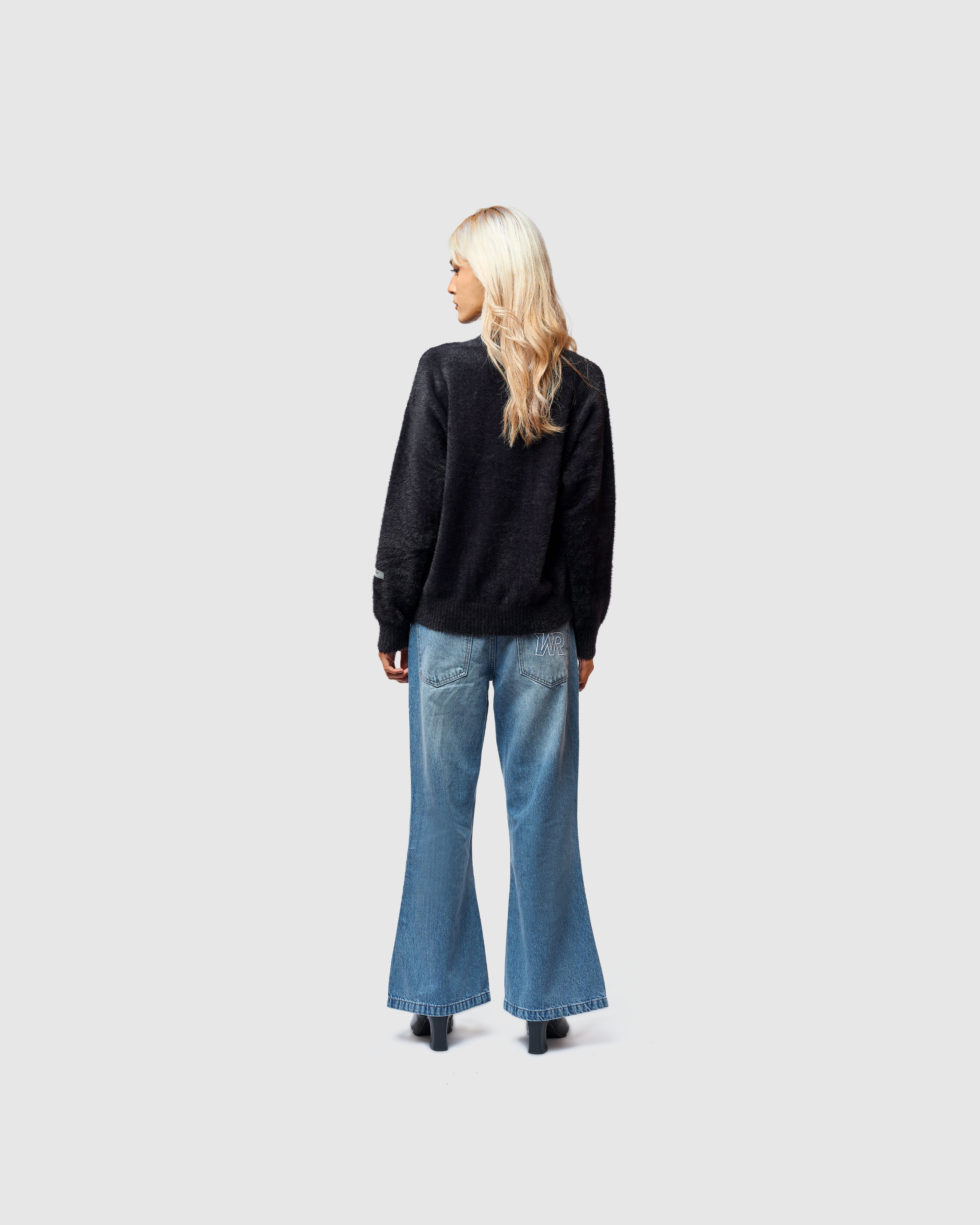 W&R Black Cat Feather Sweater