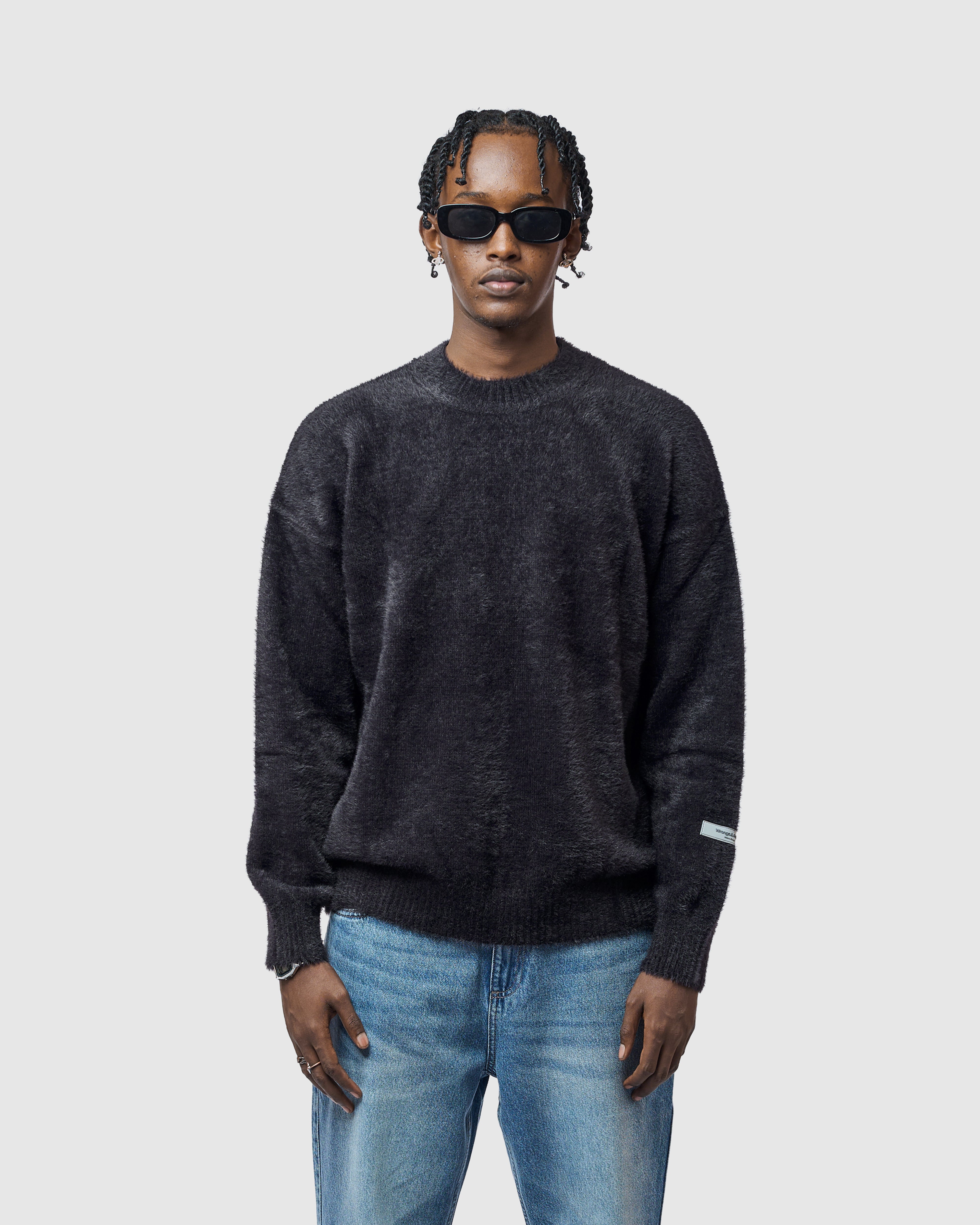 W&R Black Cat Feather Sweater