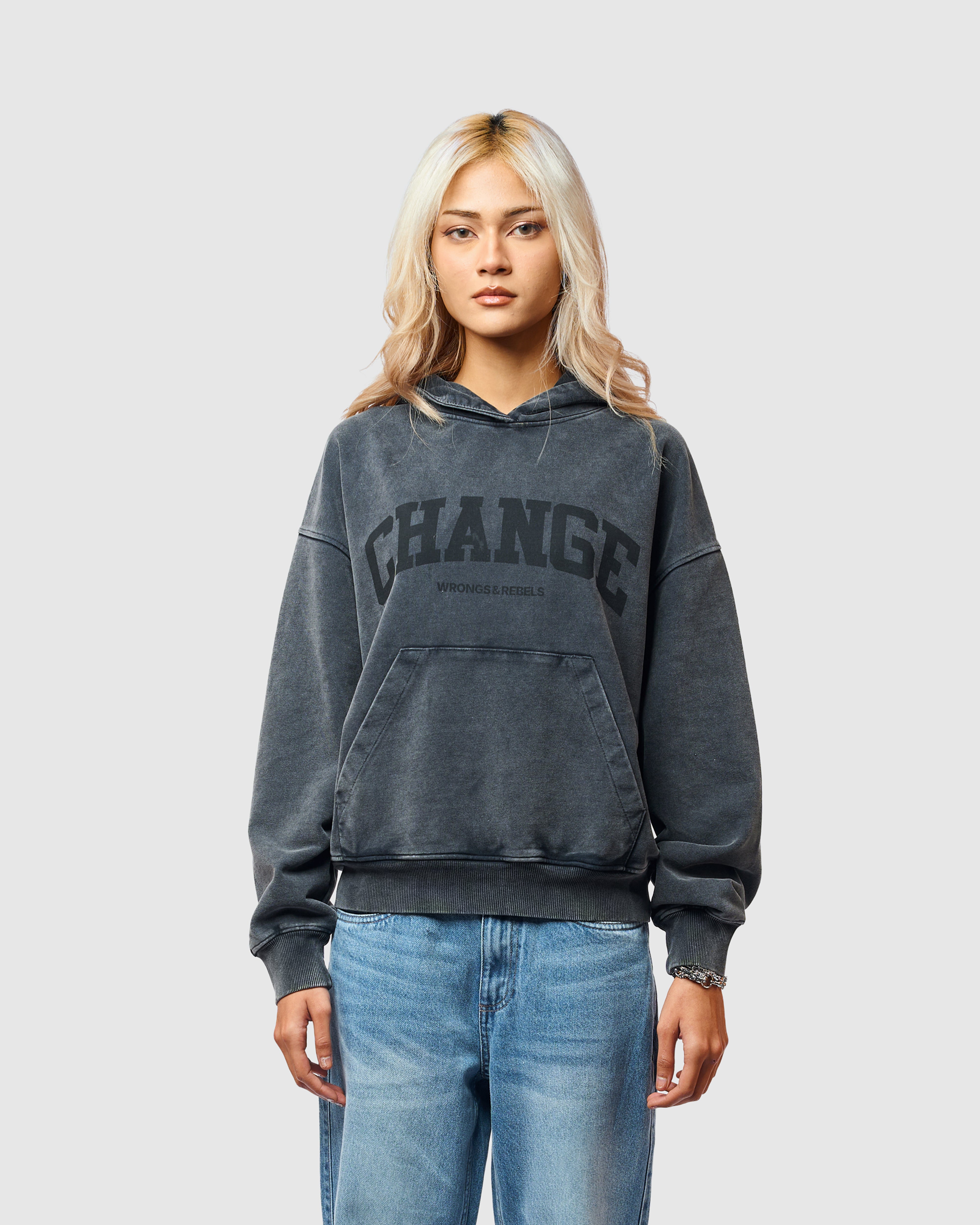 W&R Charcoal Boxy Hoodie