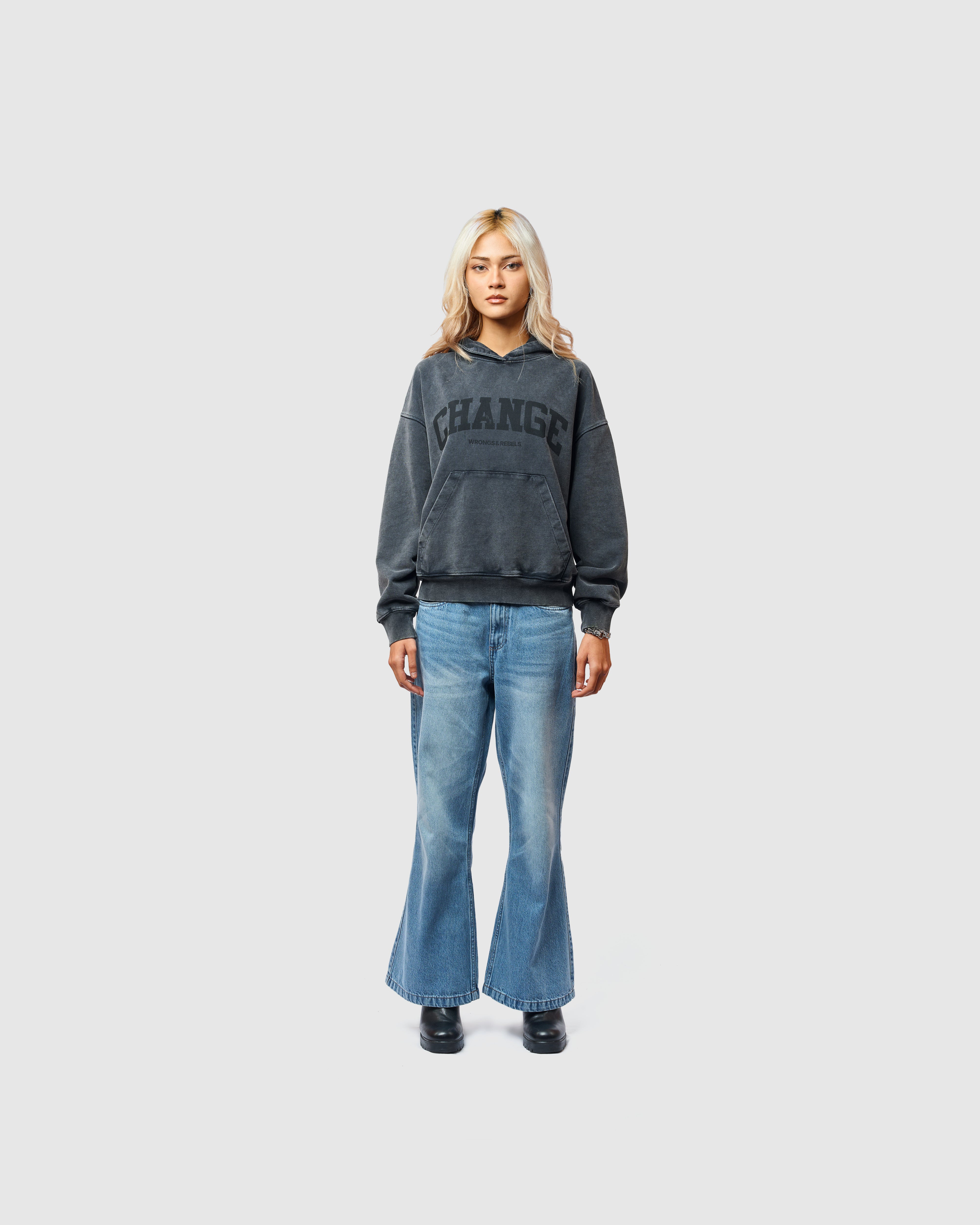 W&R Charcoal Boxy Hoodie