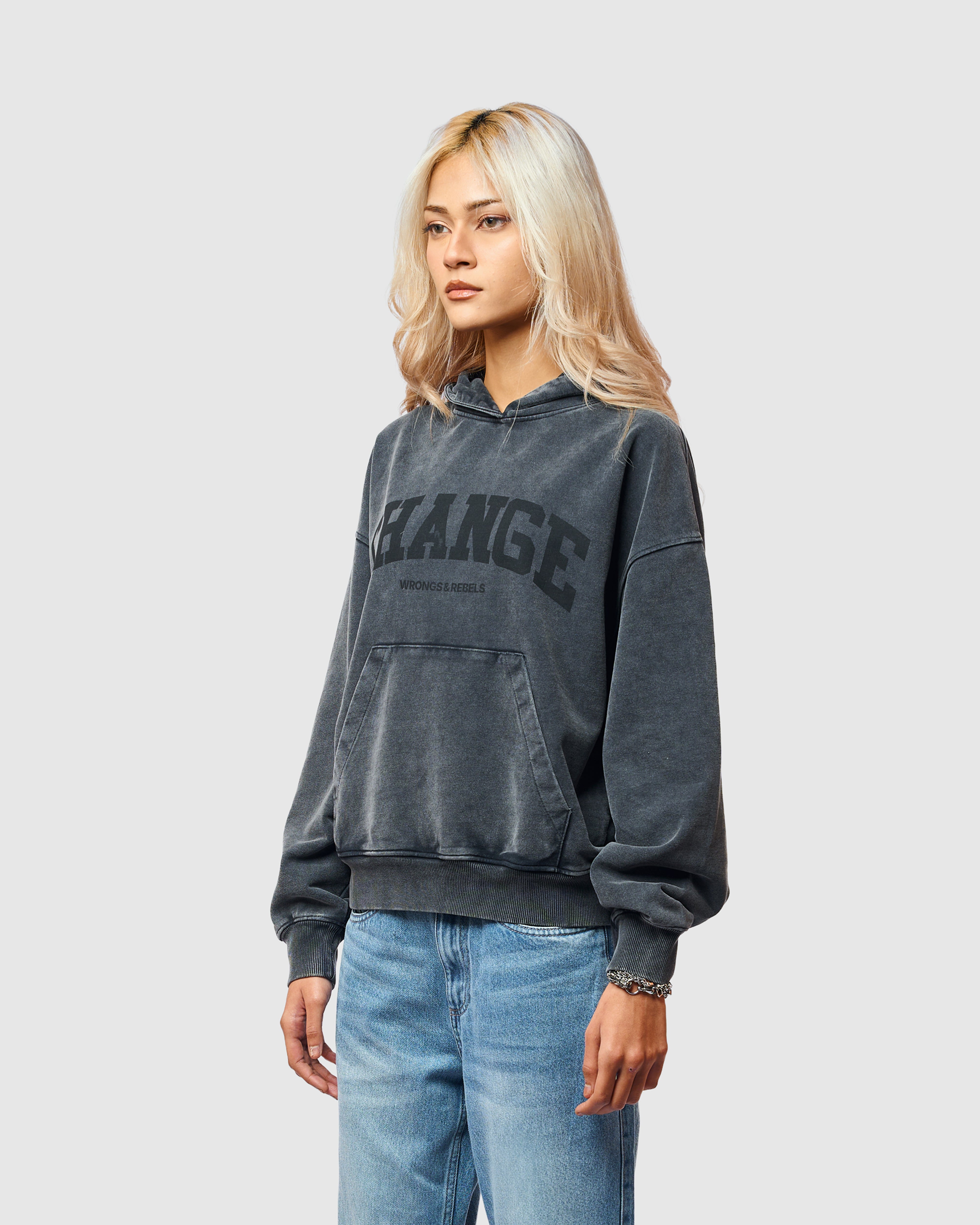 W&R Charcoal Boxy Hoodie