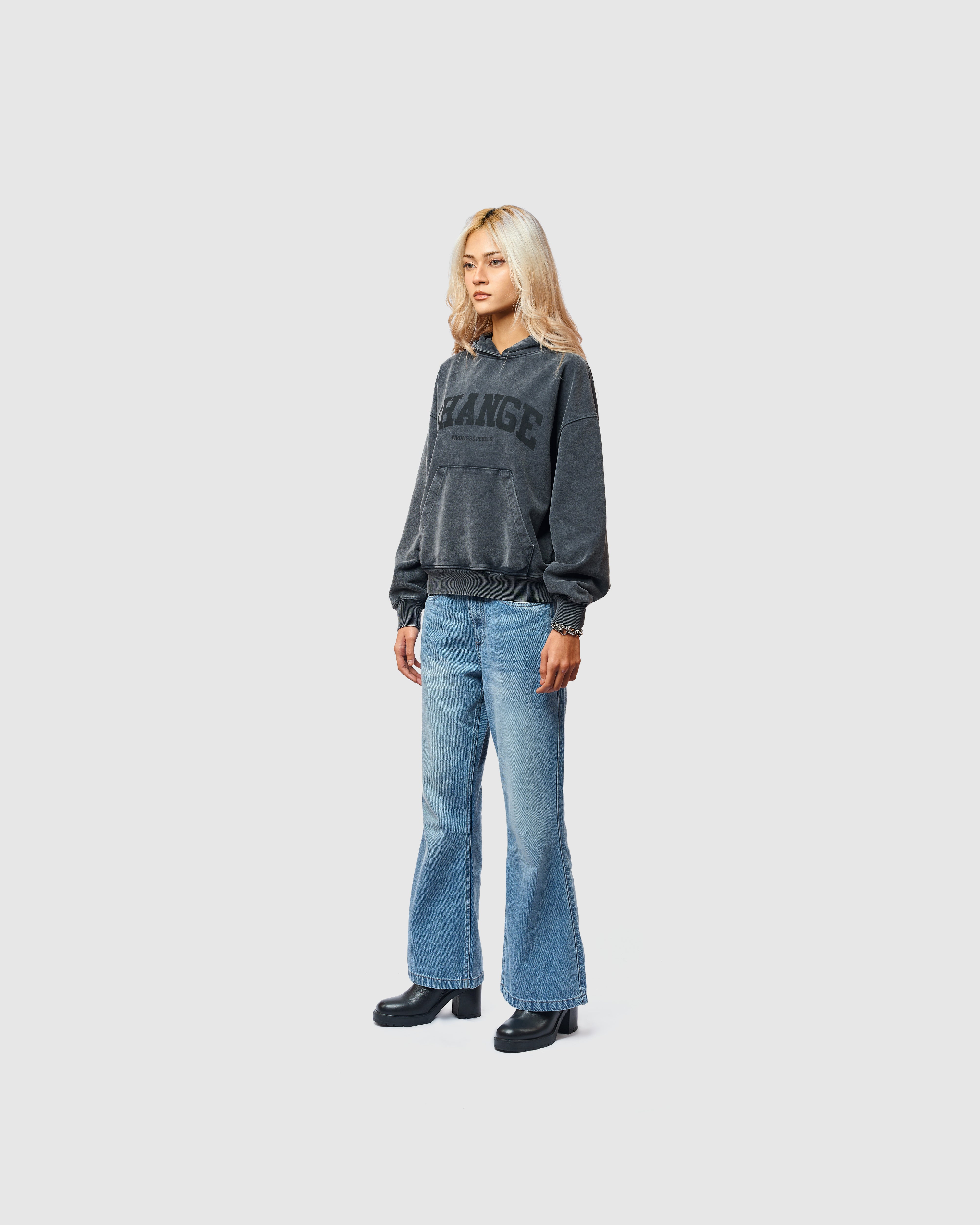 W&R Charcoal Boxy Hoodie