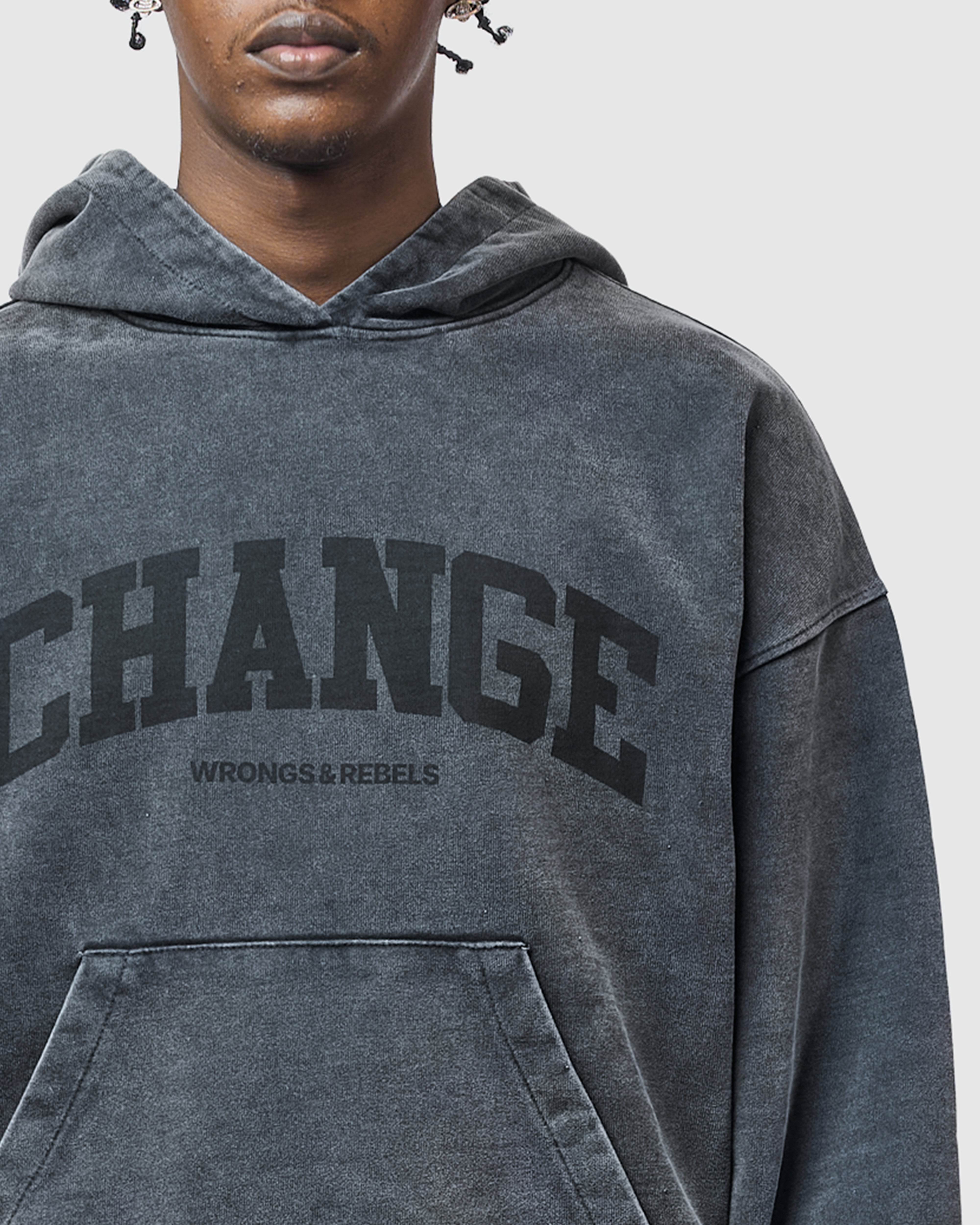 W&R Charcoal Boxy Hoodie