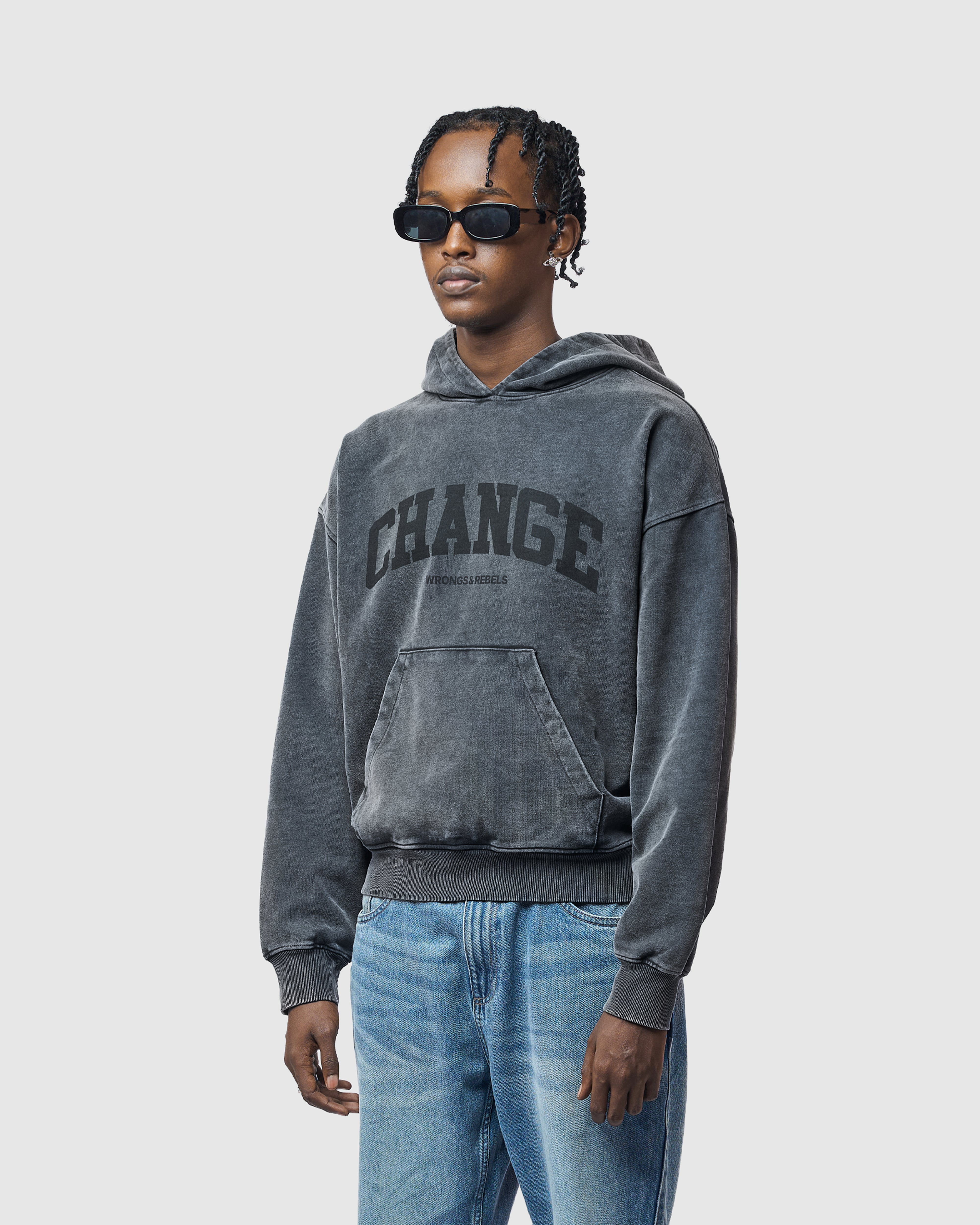 W&R Charcoal Boxy Hoodie