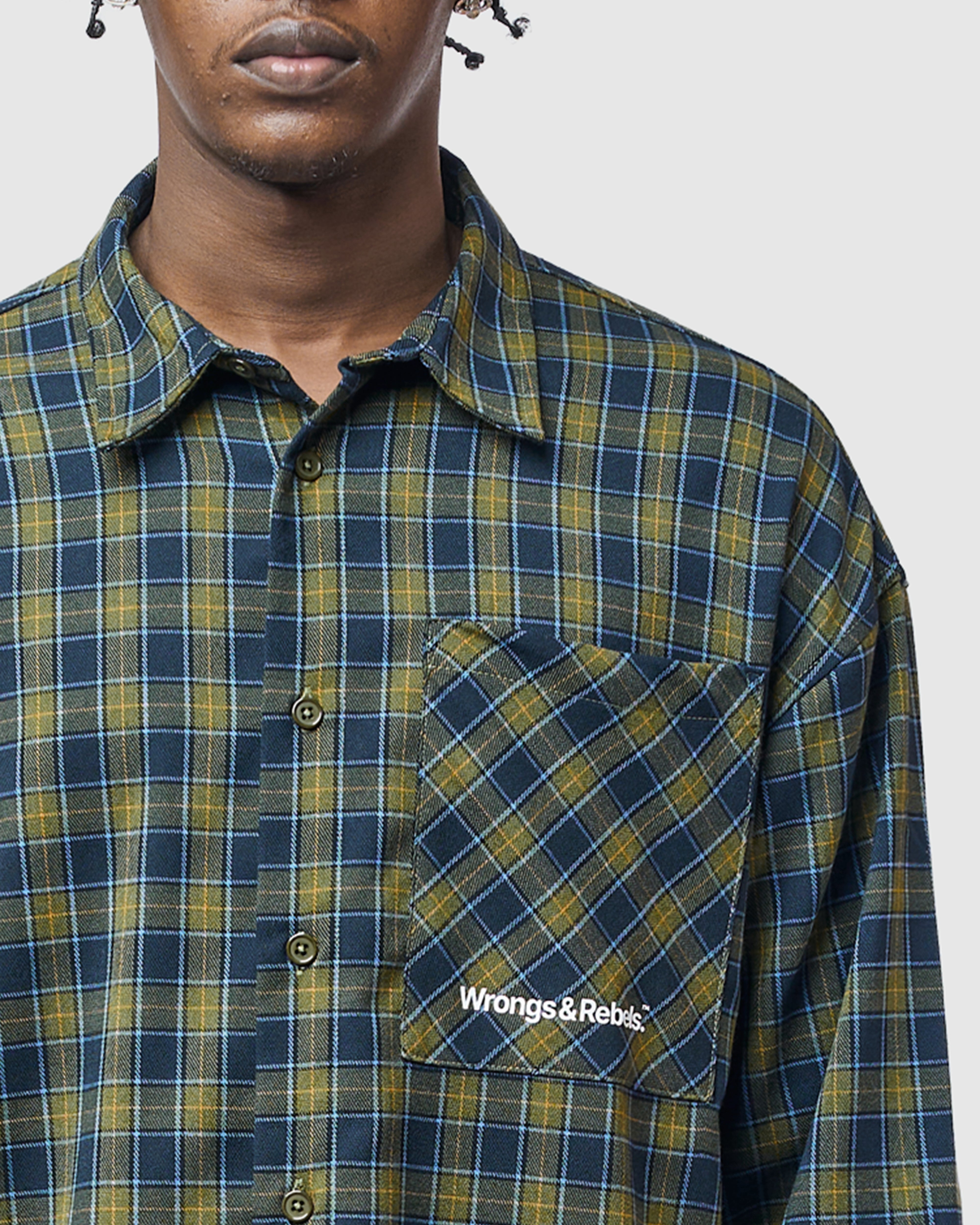 W&R Teal Boxy Check Shirt