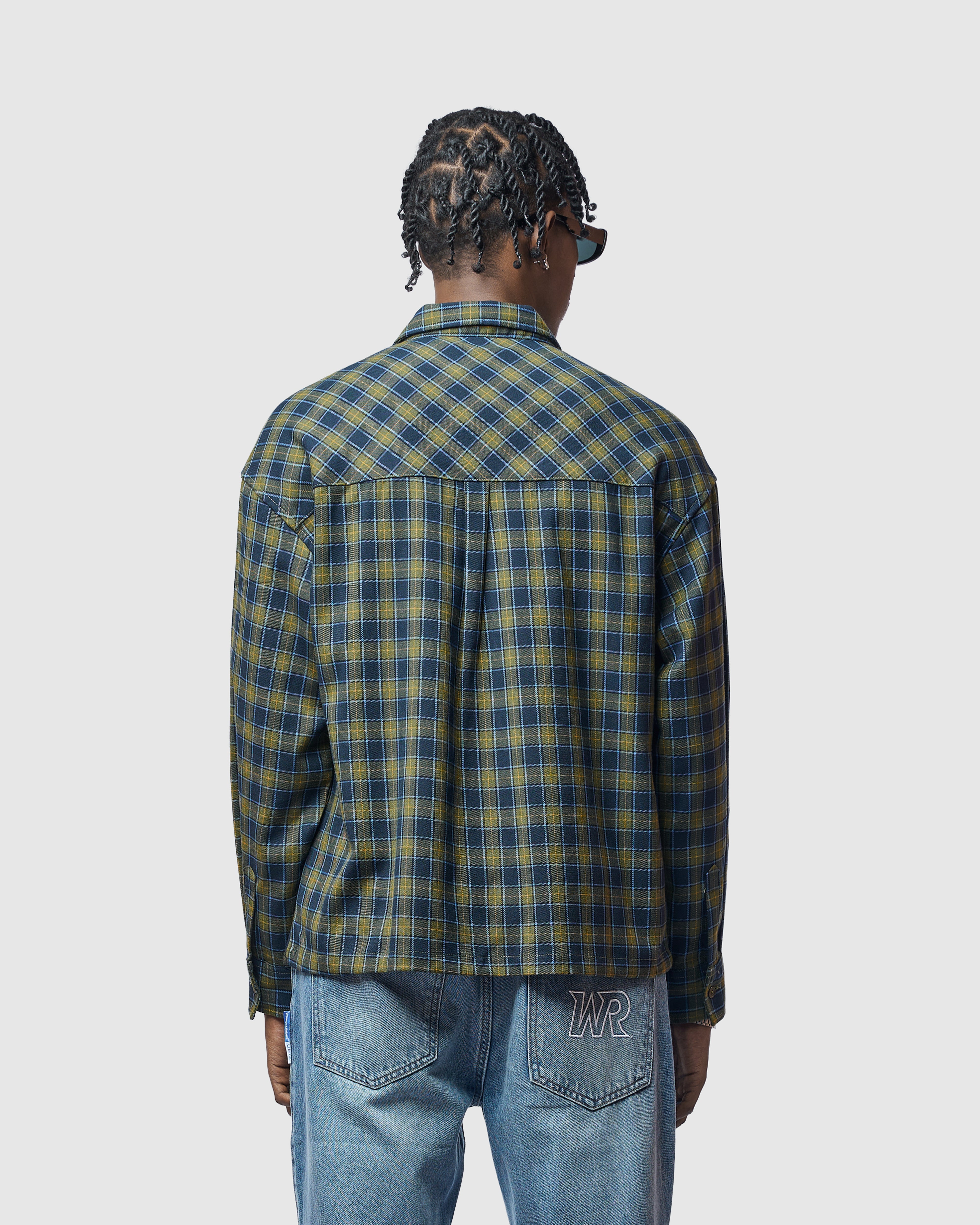 W&R Teal Boxy Check Shirt