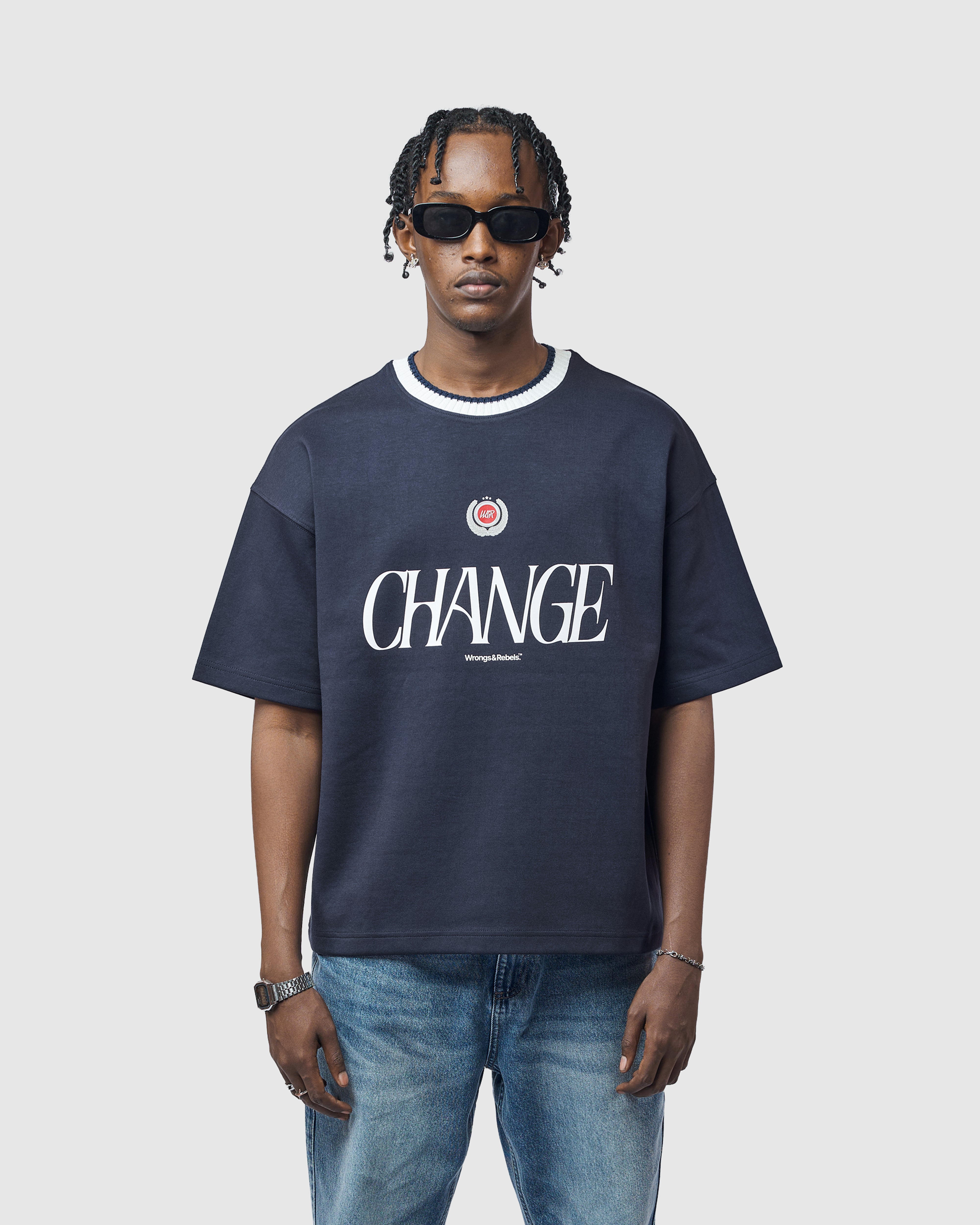 W&R Form Knit Collar Boxy T-Shirt