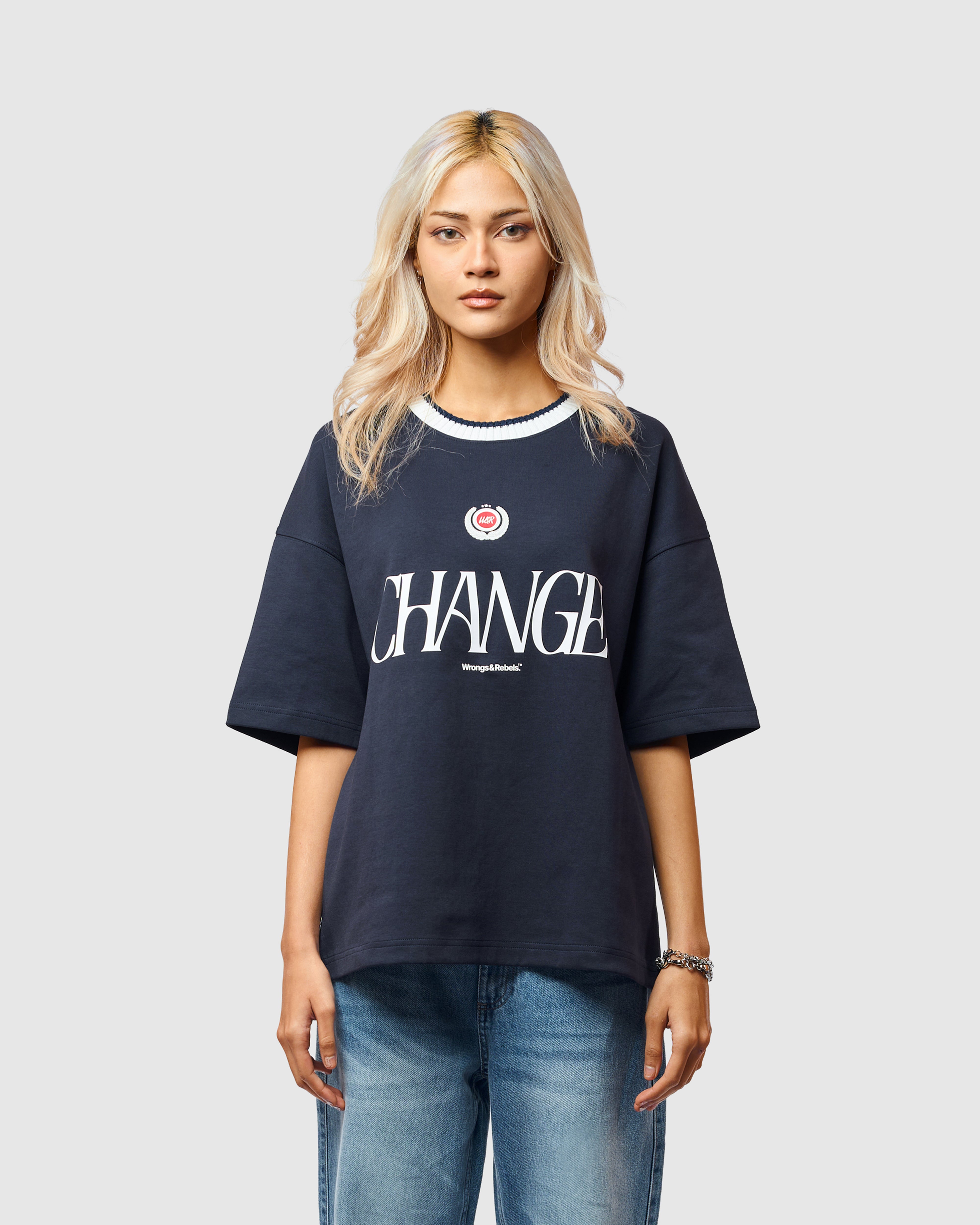 W&R Form Knit Collar Boxy T-Shirt