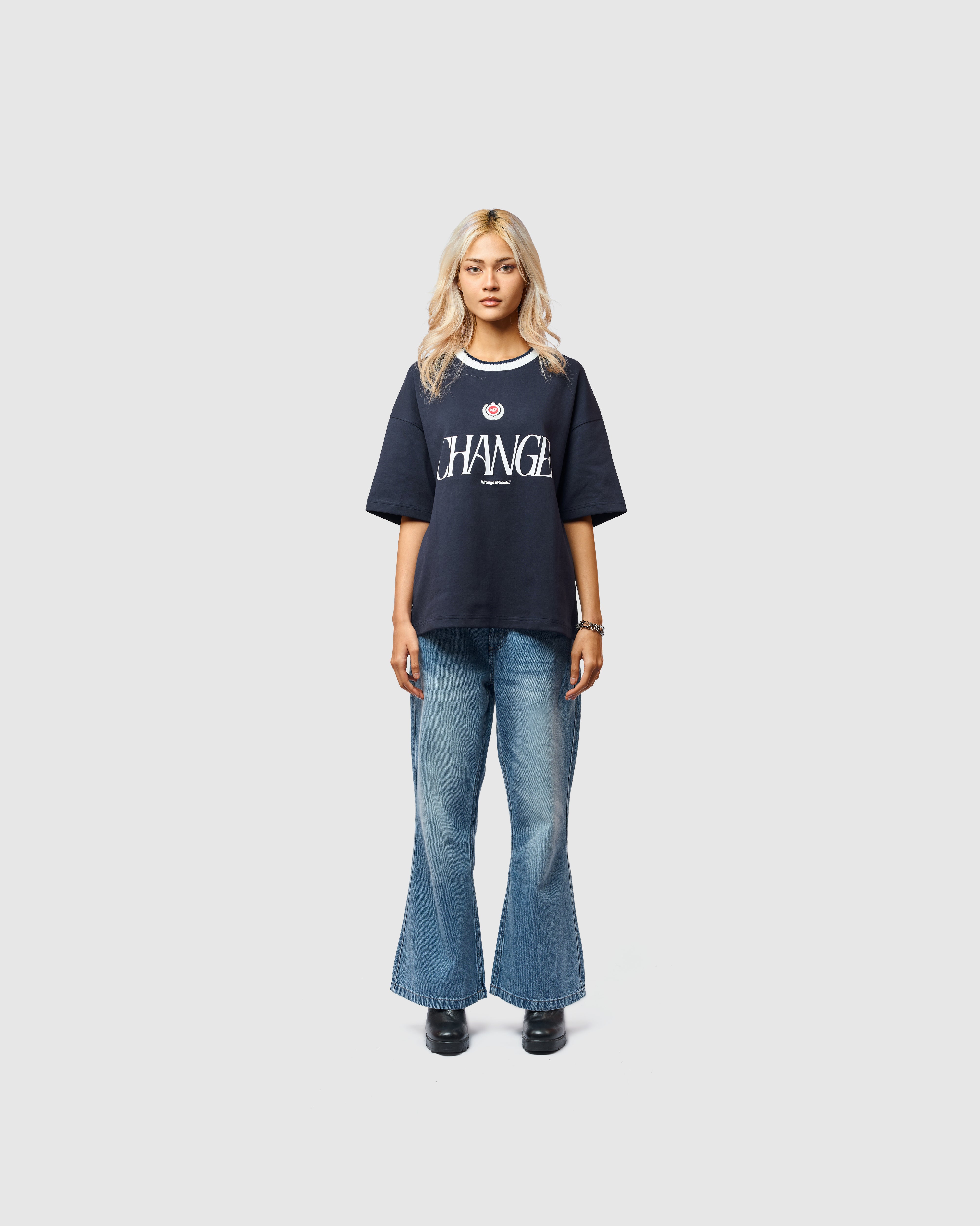 W&R Form Knit Collar Boxy T-Shirt