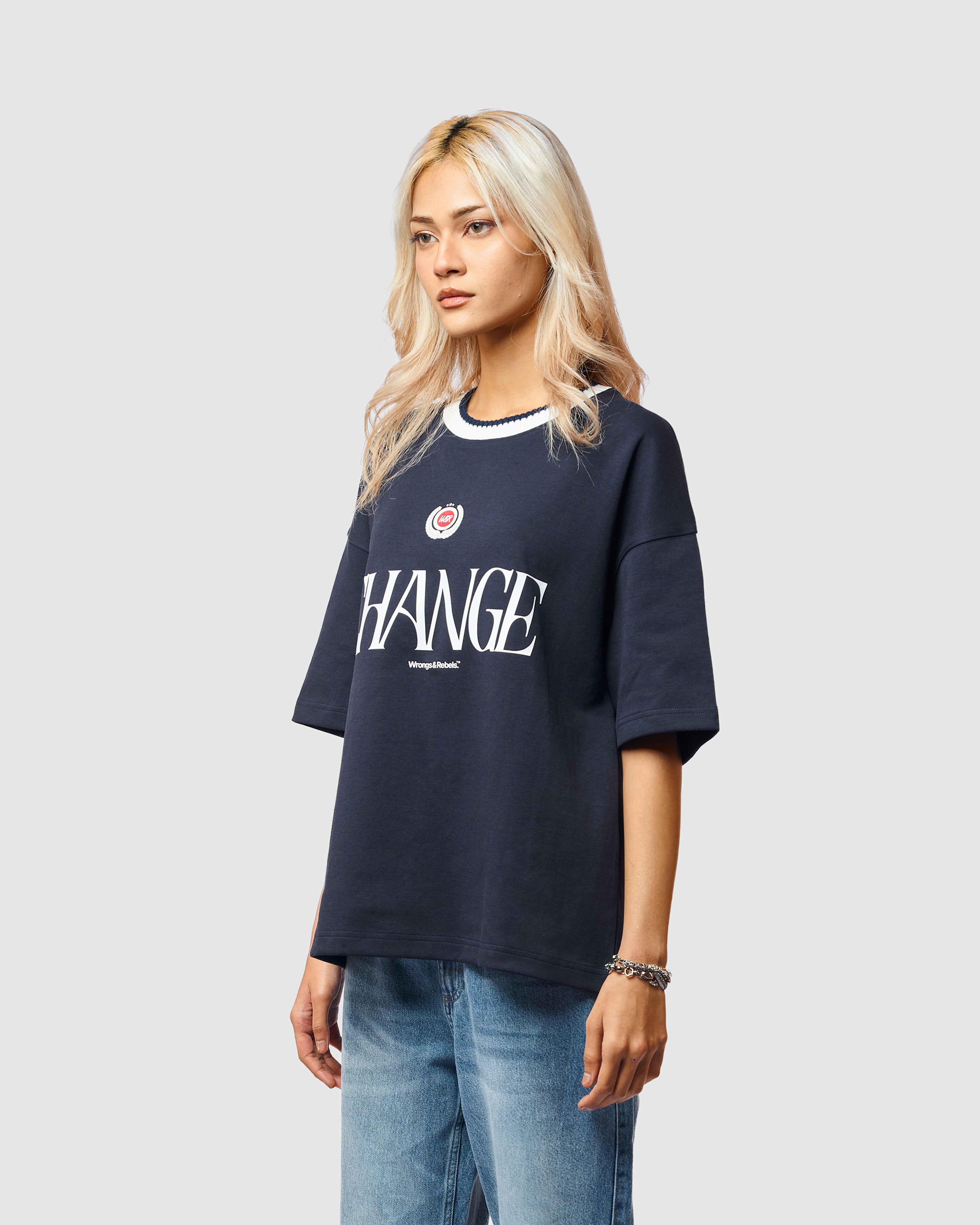 W&R Form Knit Collar Boxy T-Shirt