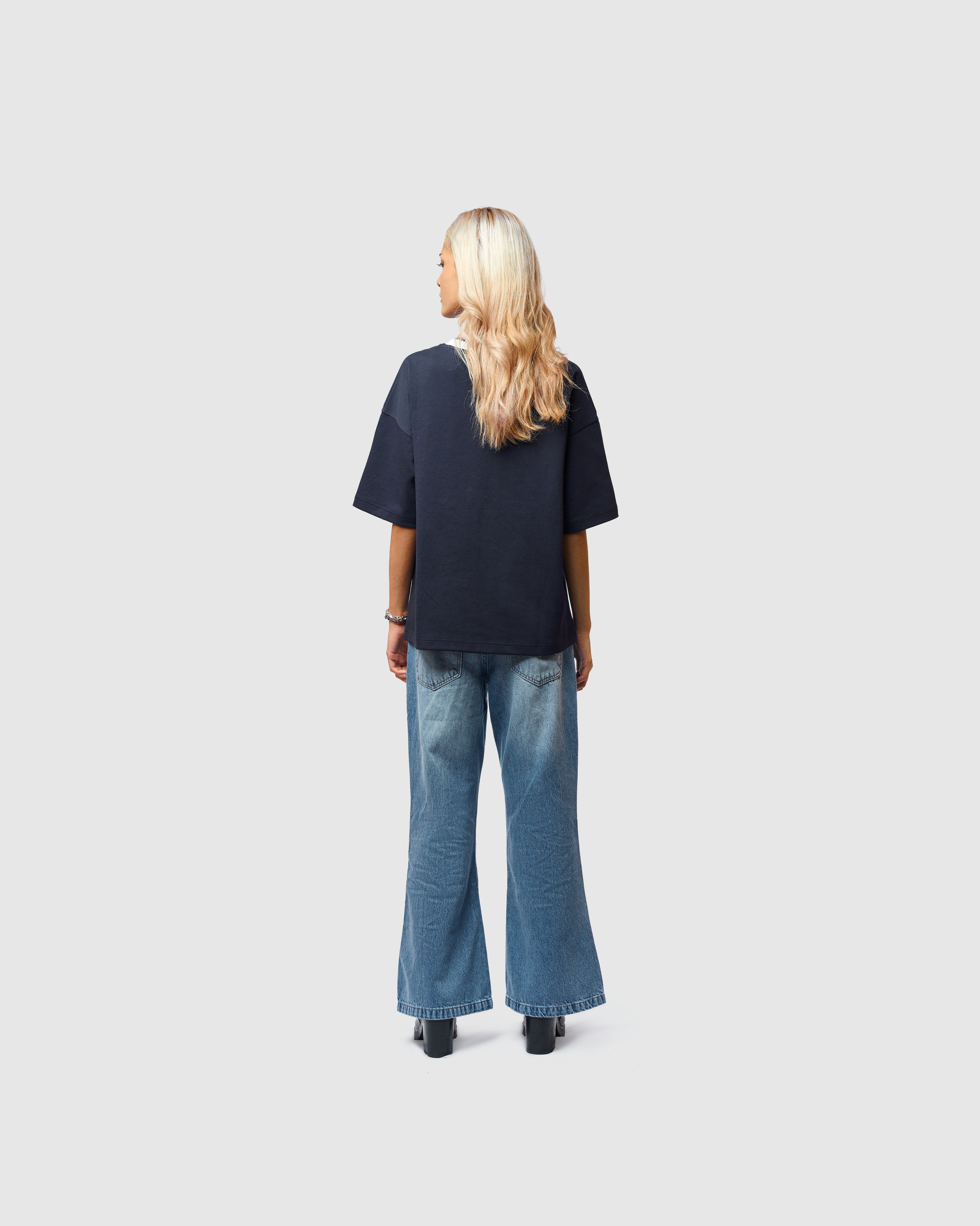 W&R Form Knit Collar Boxy T-Shirt