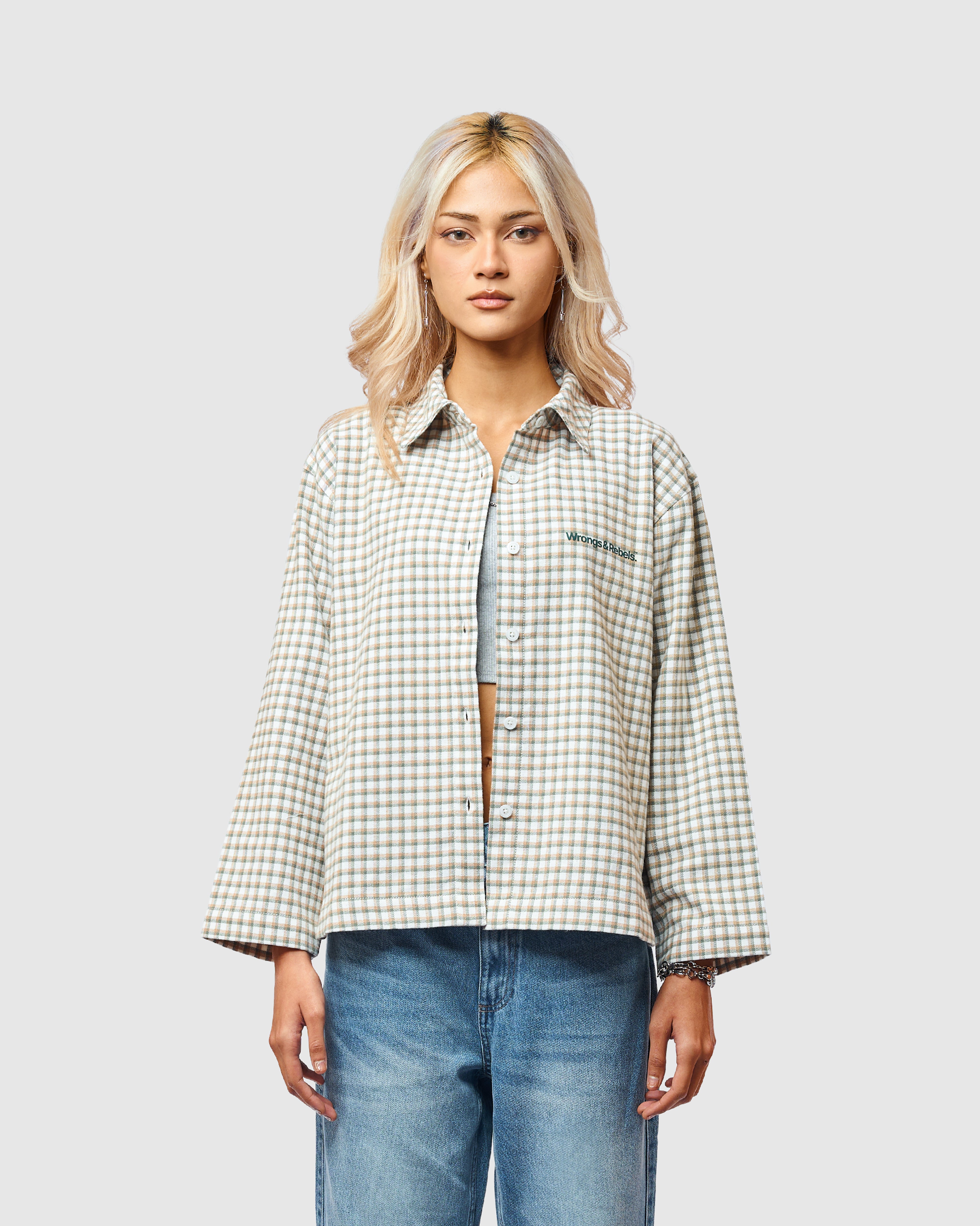 W&R Mint Check Overshirt (Women)