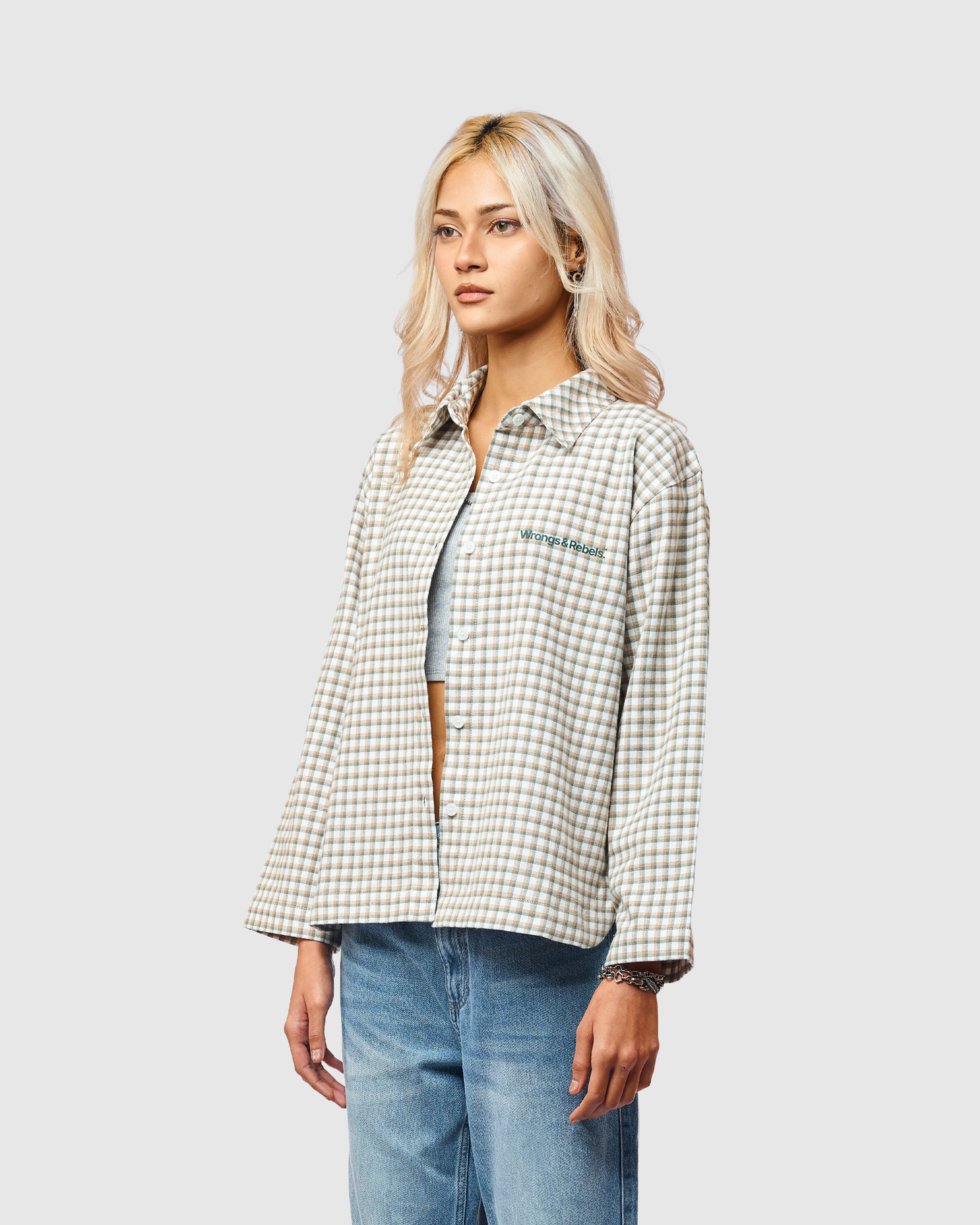 W&R Mint Check Overshirt (Women)