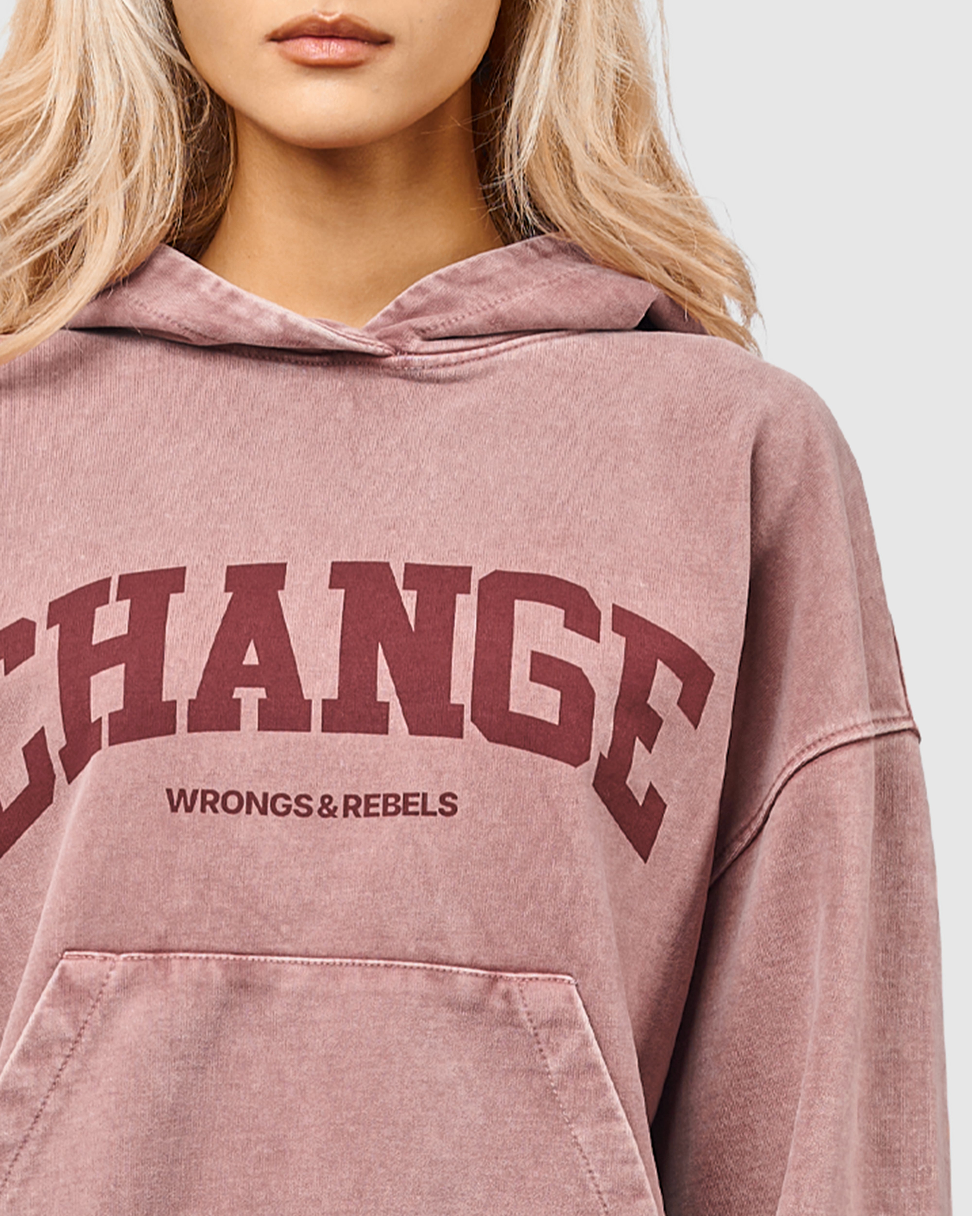 W&R Dusty Rose Boxy Hoodie