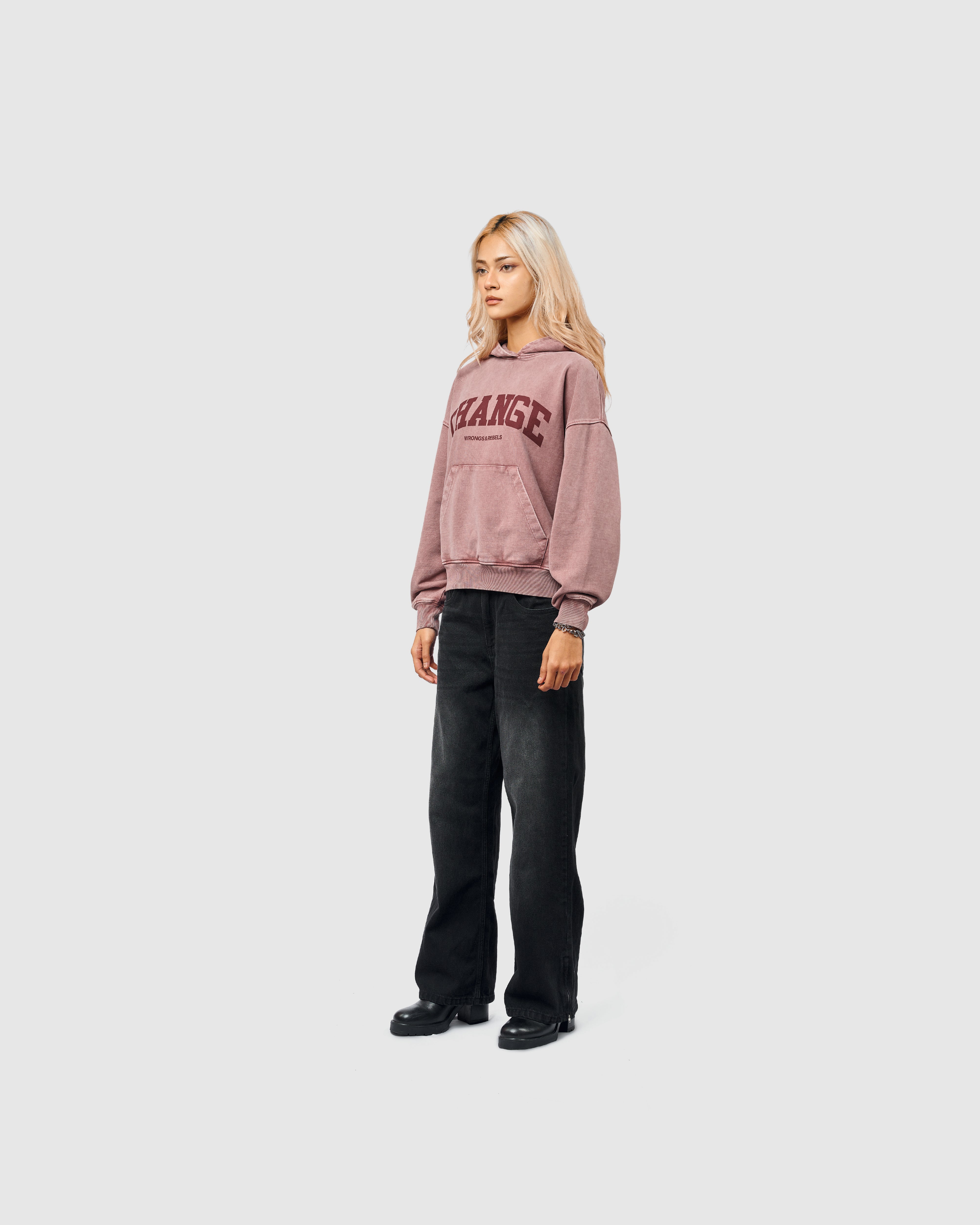 W&R Dusty Rose Boxy Hoodie