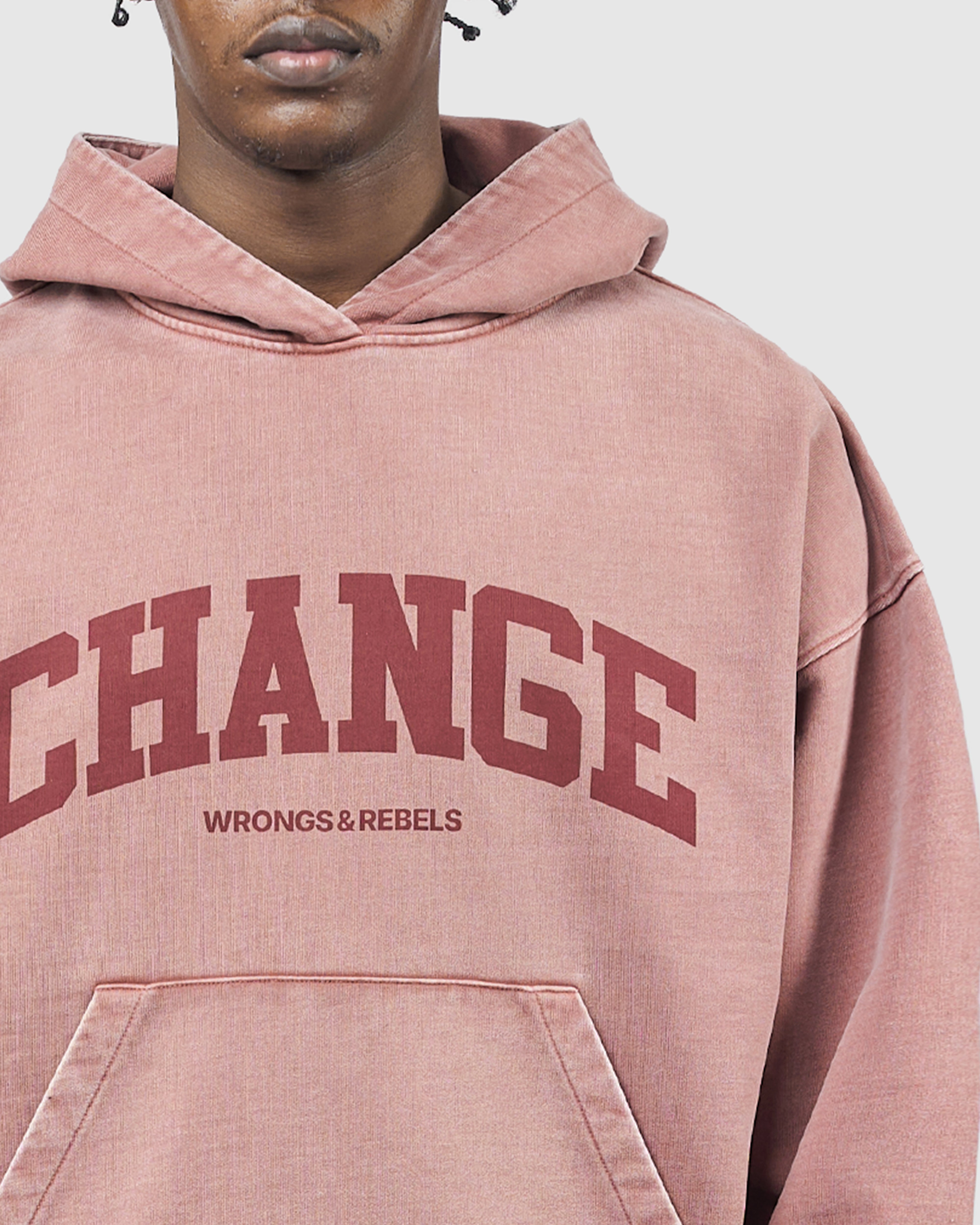 W&R Dusty Rose Boxy Hoodie