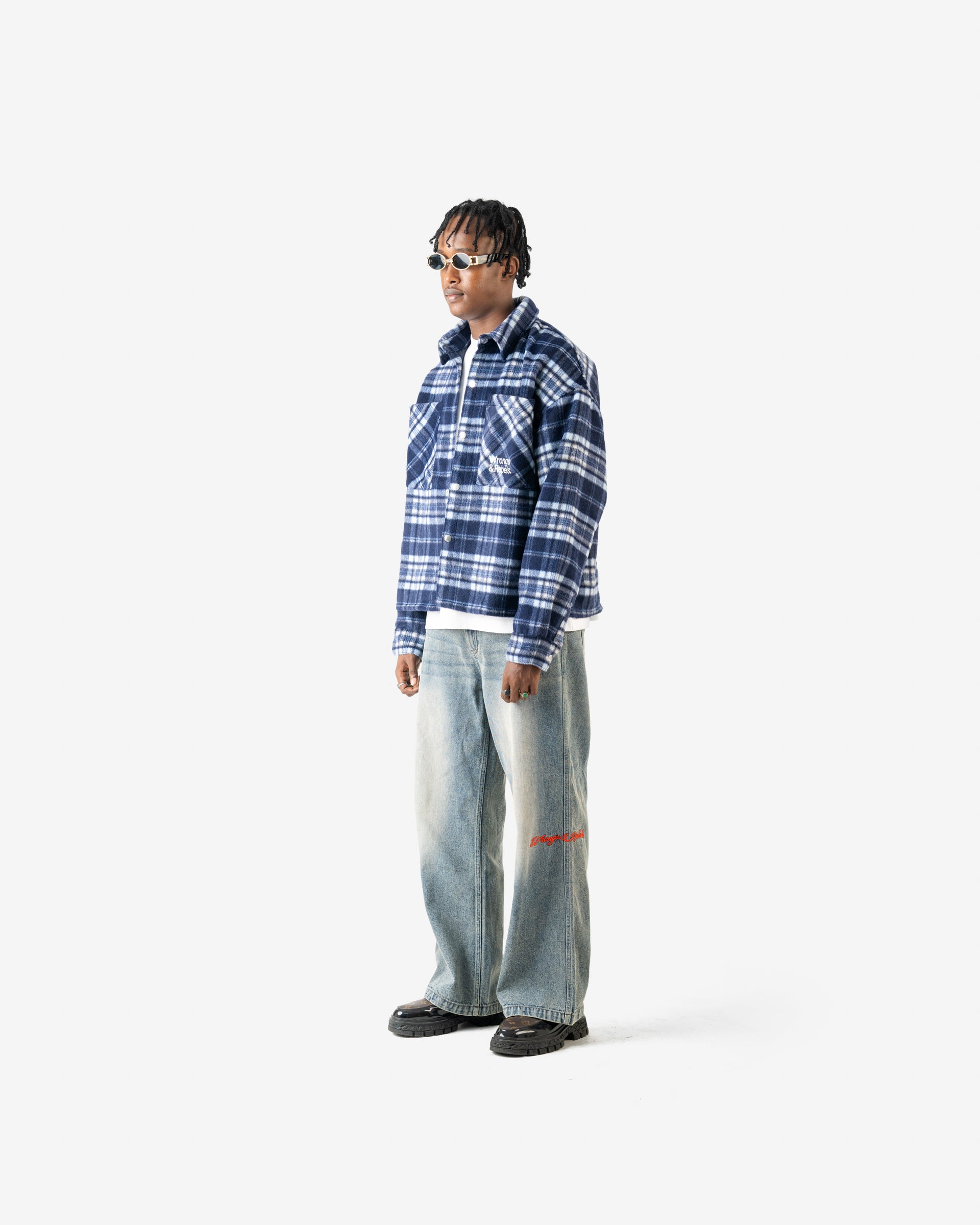 W&R Blue Stripe Flannel Shacket