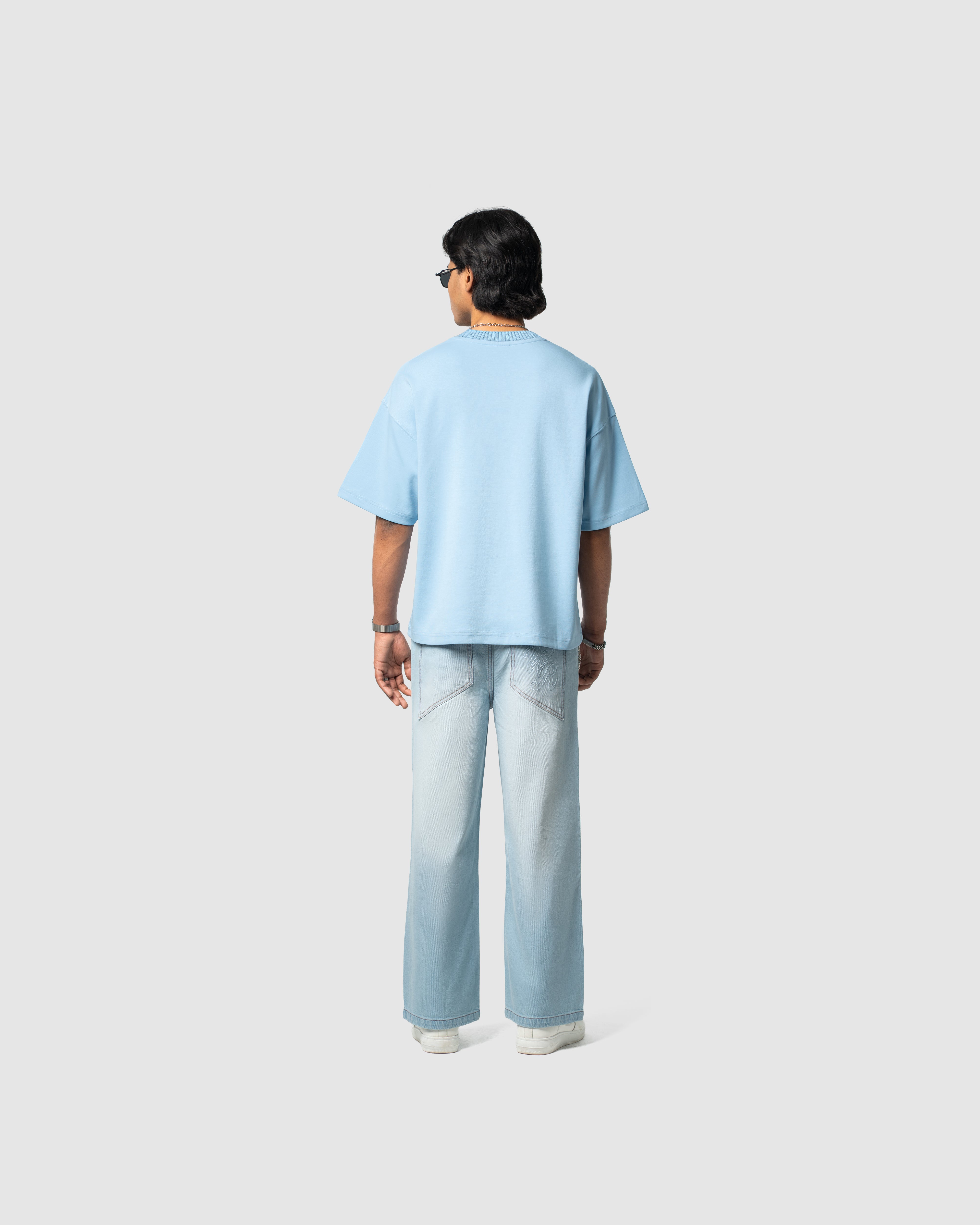 W&R Sky Knit Collar Boxy T-Shirt