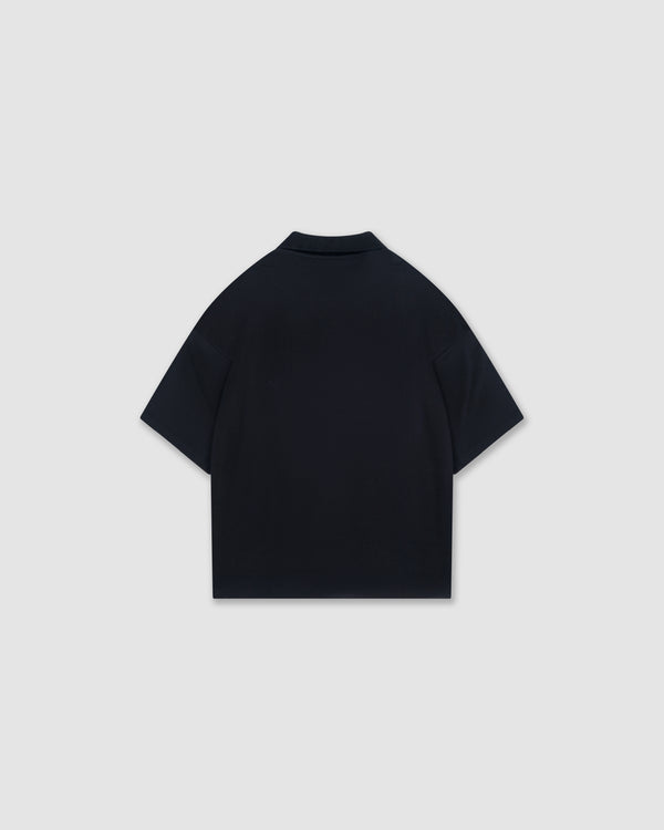 W&R Black Boxy Polo