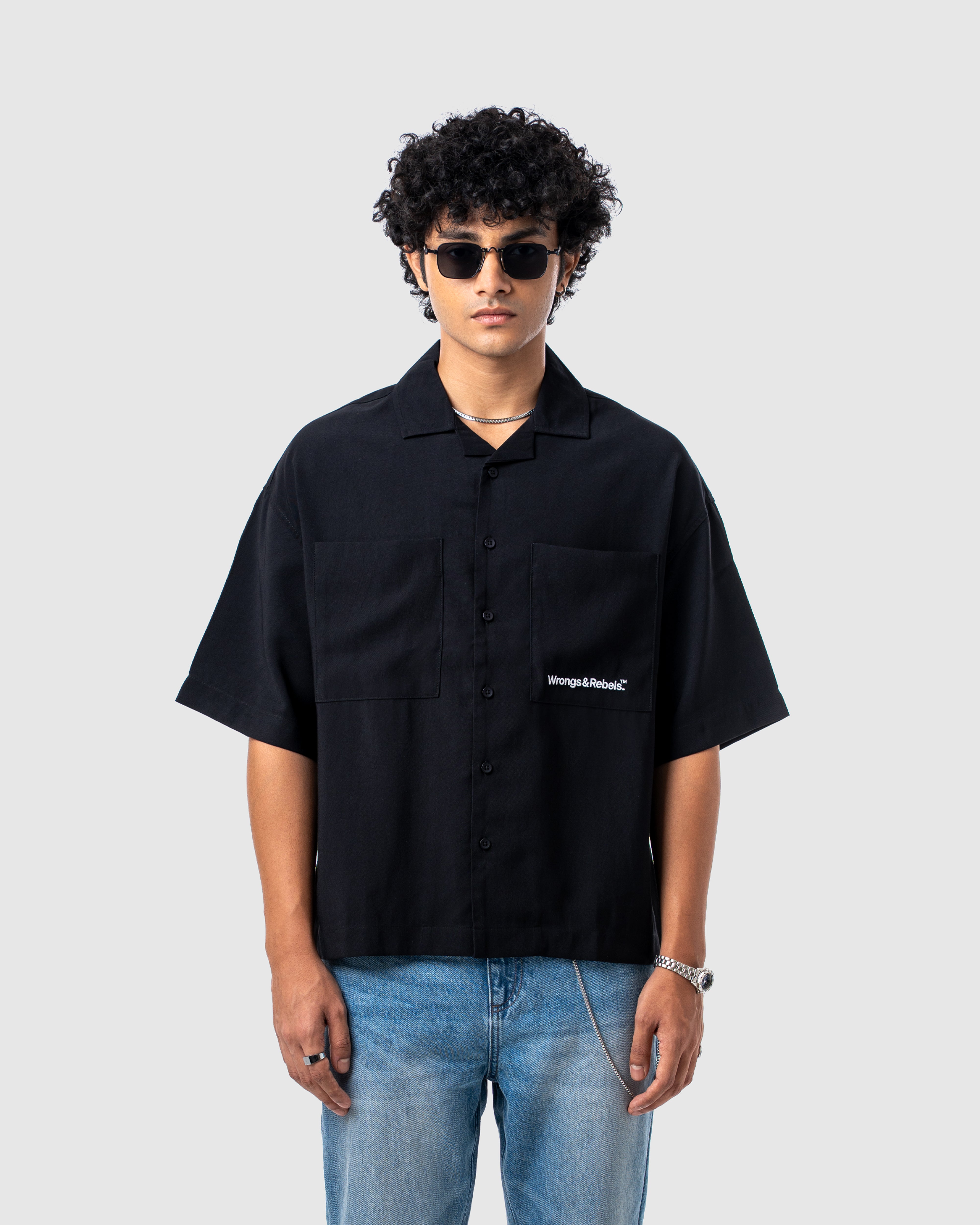 W&R Black Cuban Shirt