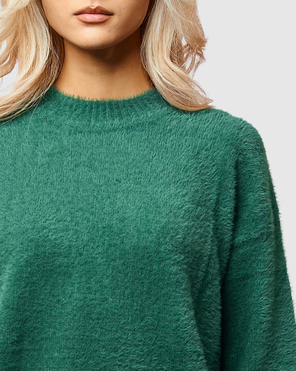 W&R Green Cat Feather Sweater