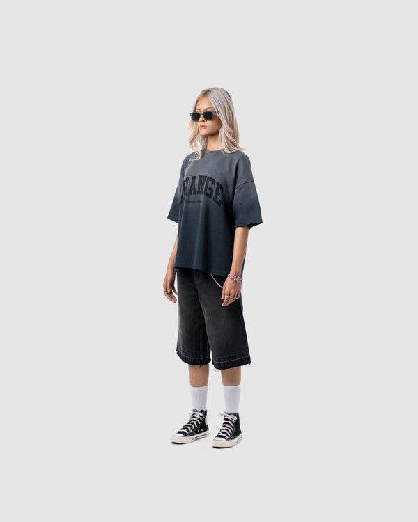 W&R Pencil Black Boxy T-Shirt