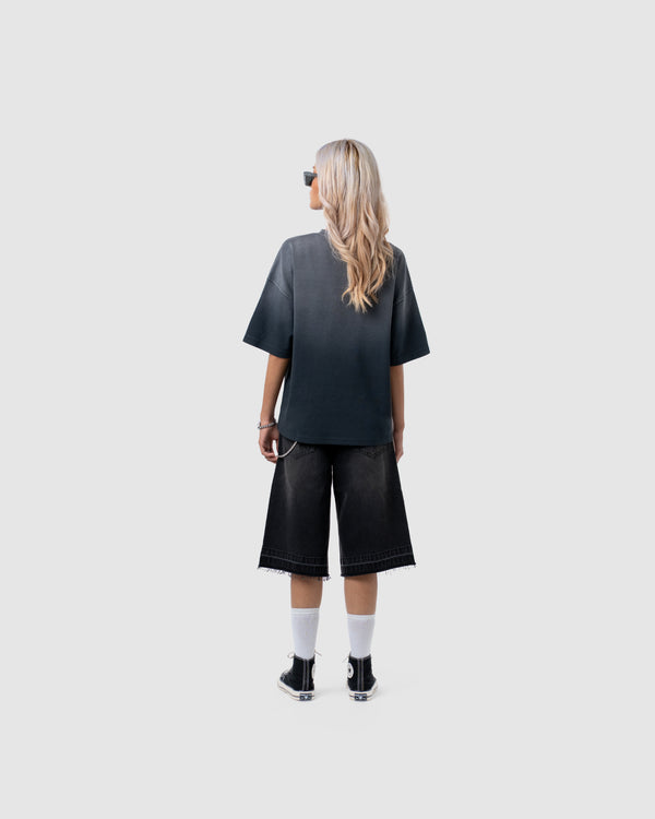 W&R Pencil Black Boxy T-Shirt