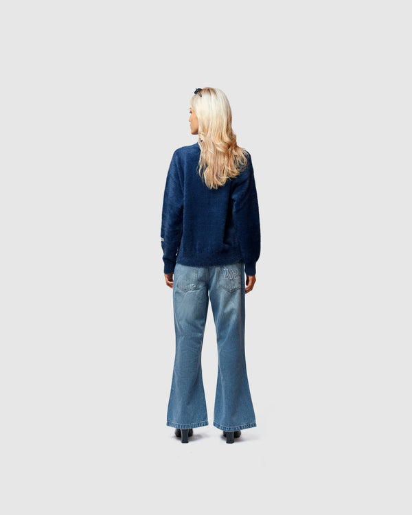 W&R Navy Cat Feather Sweater