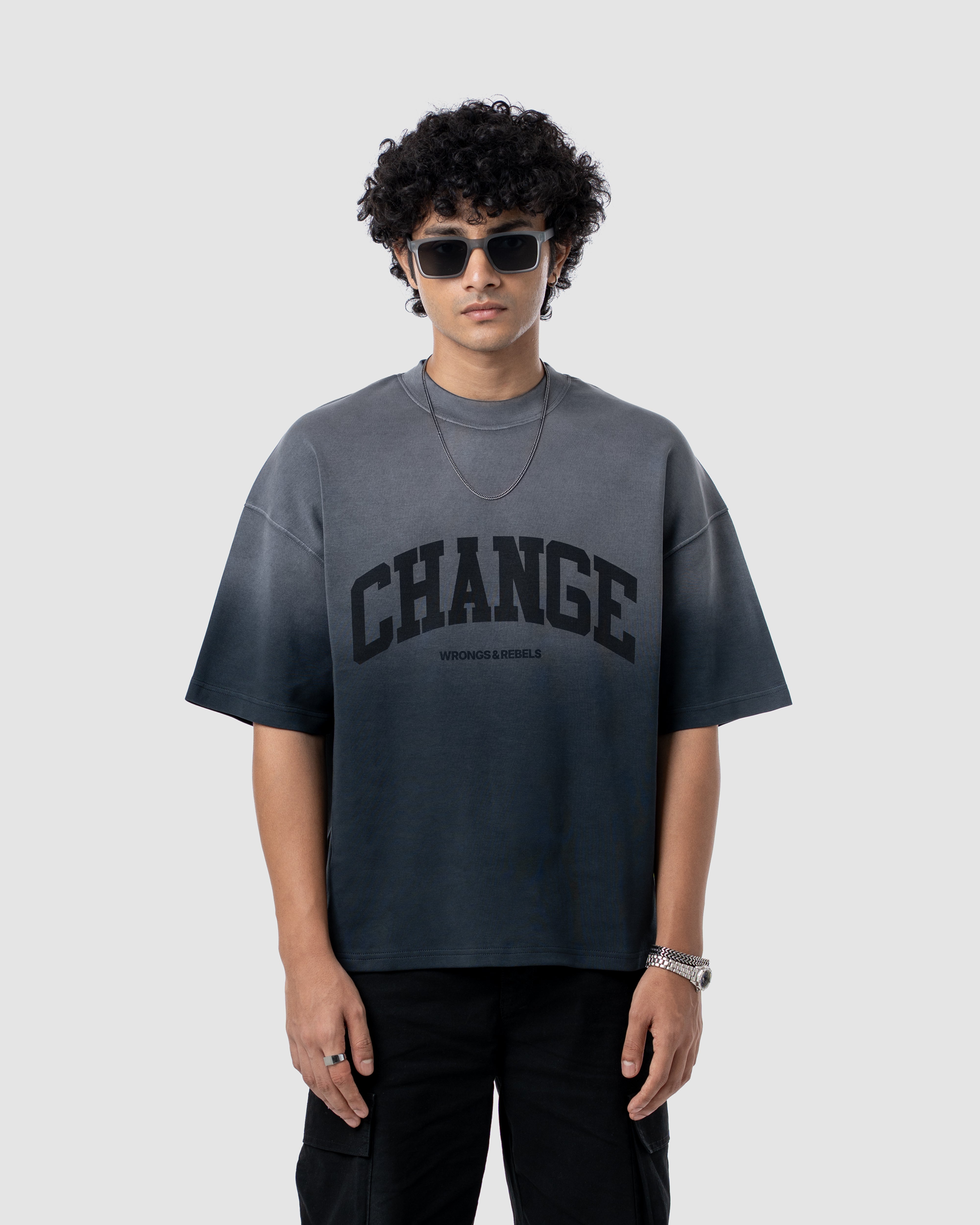 W&R Pencil Black Boxy T-Shirt