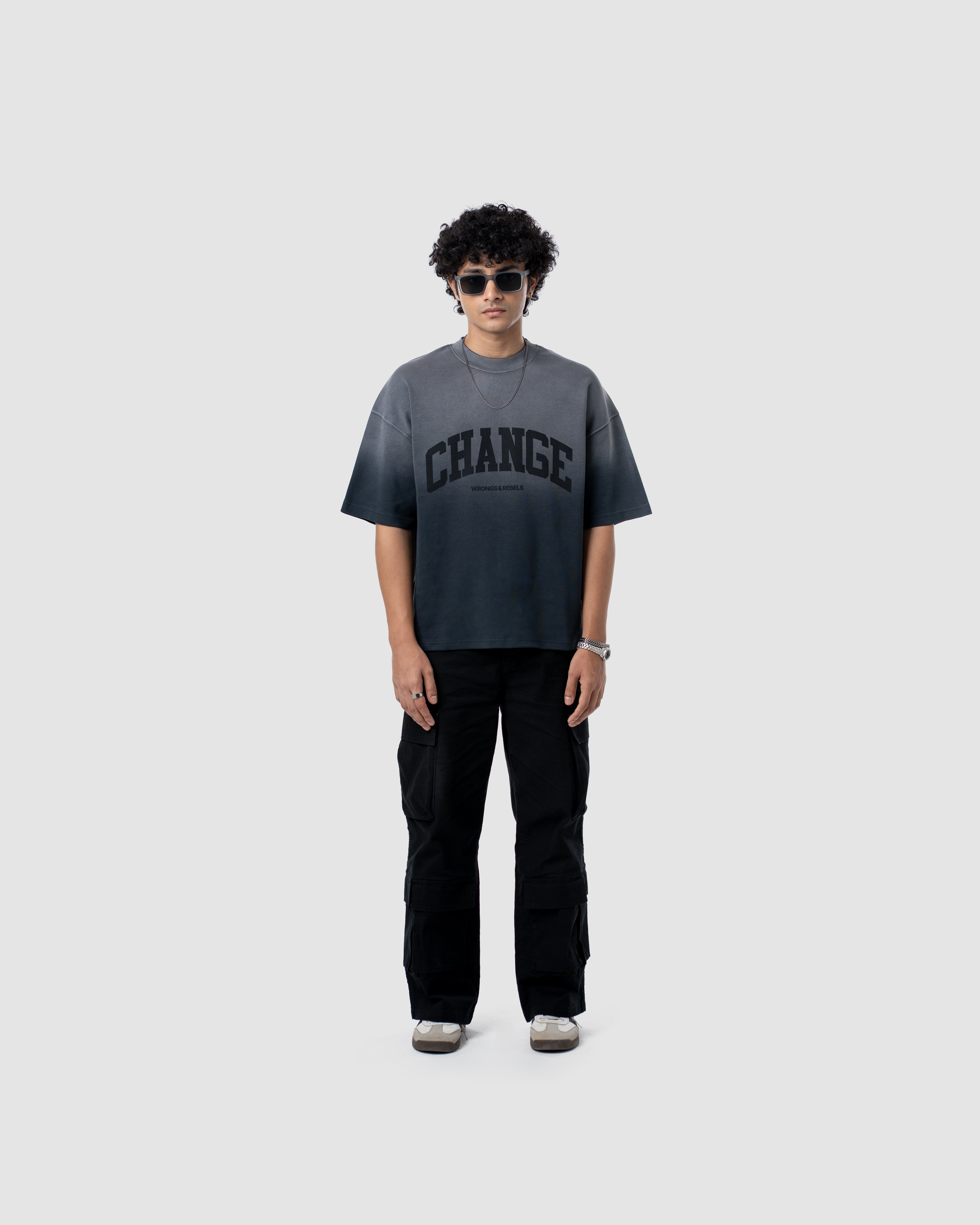 W&R Pencil Black Boxy T-Shirt