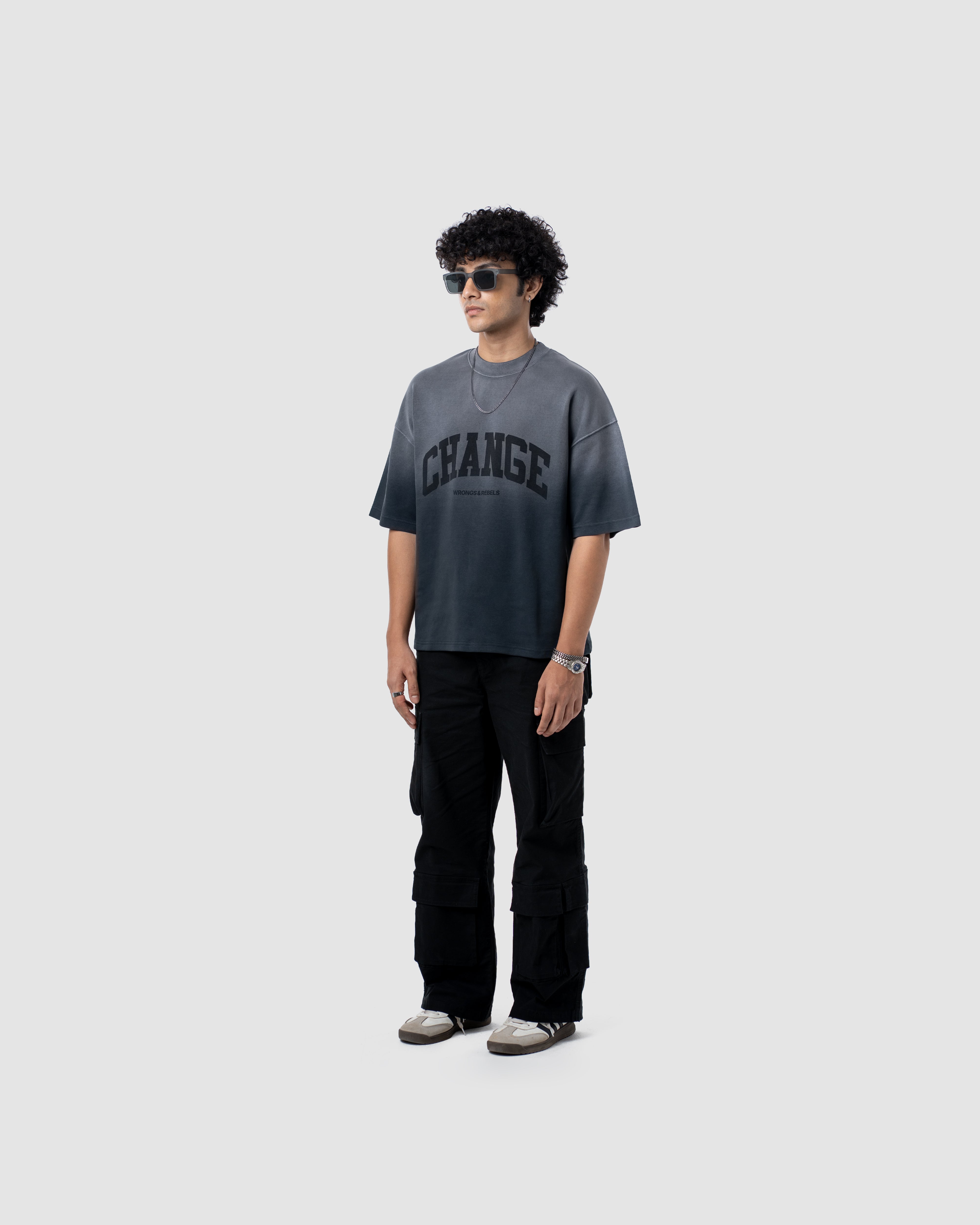W&R Pencil Black Boxy T-Shirt