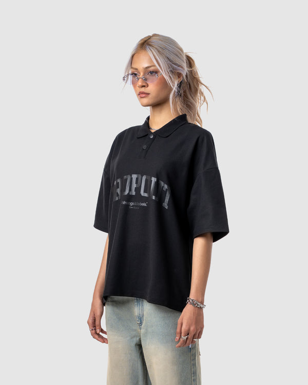 W&R Black Boxy Polo