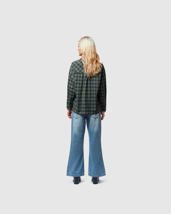 W&R Teal Boxy Check Shirt