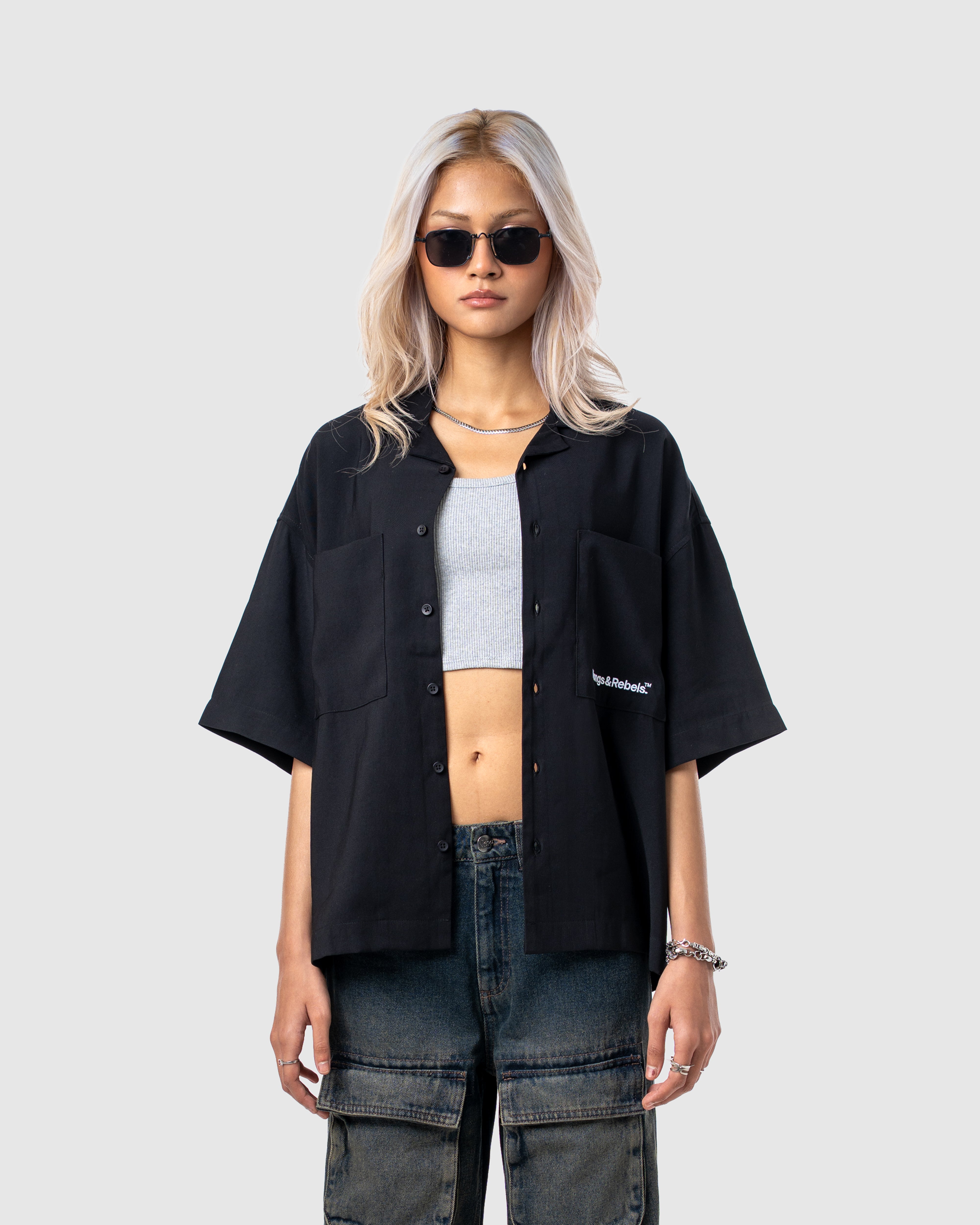 W&R Black Cuban Shirt