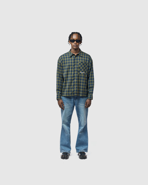 W&R Teal Boxy Check Shirt