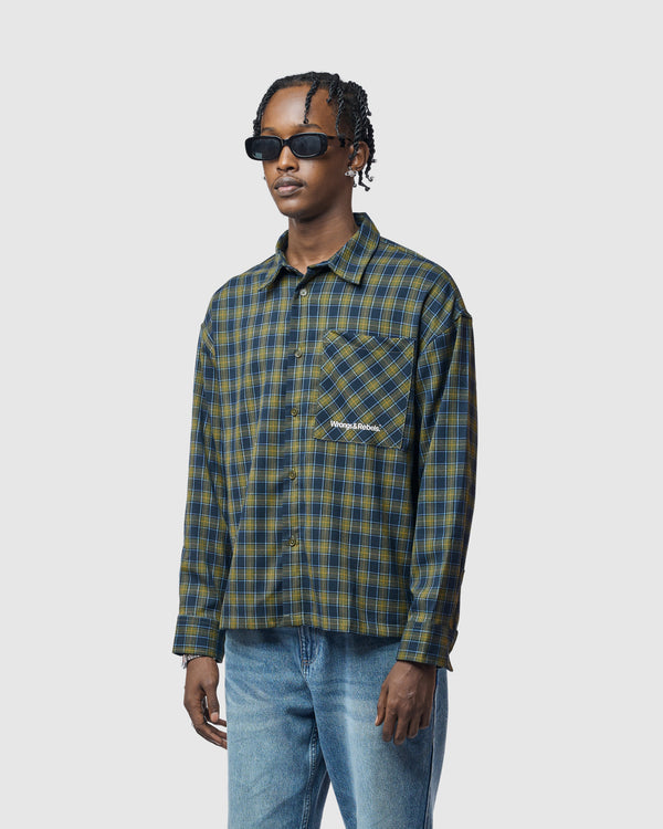 W&R Teal Boxy Check Shirt
