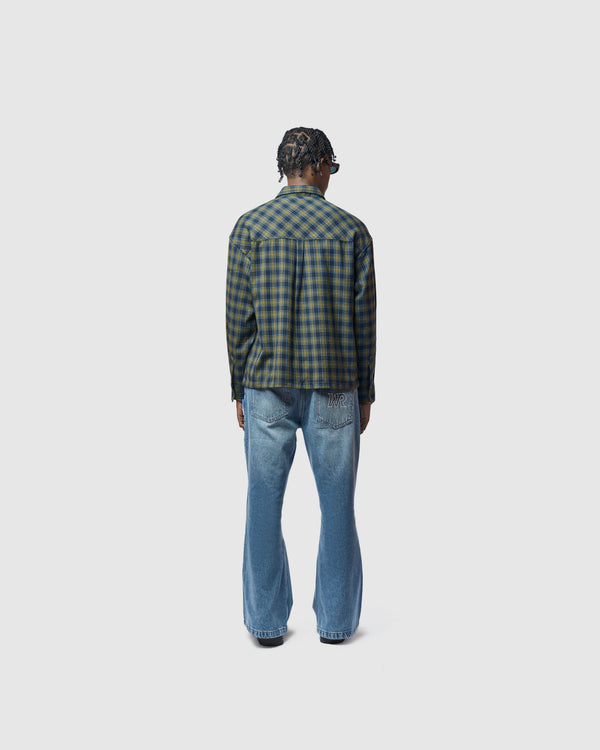 W&R Teal Boxy Check Shirt
