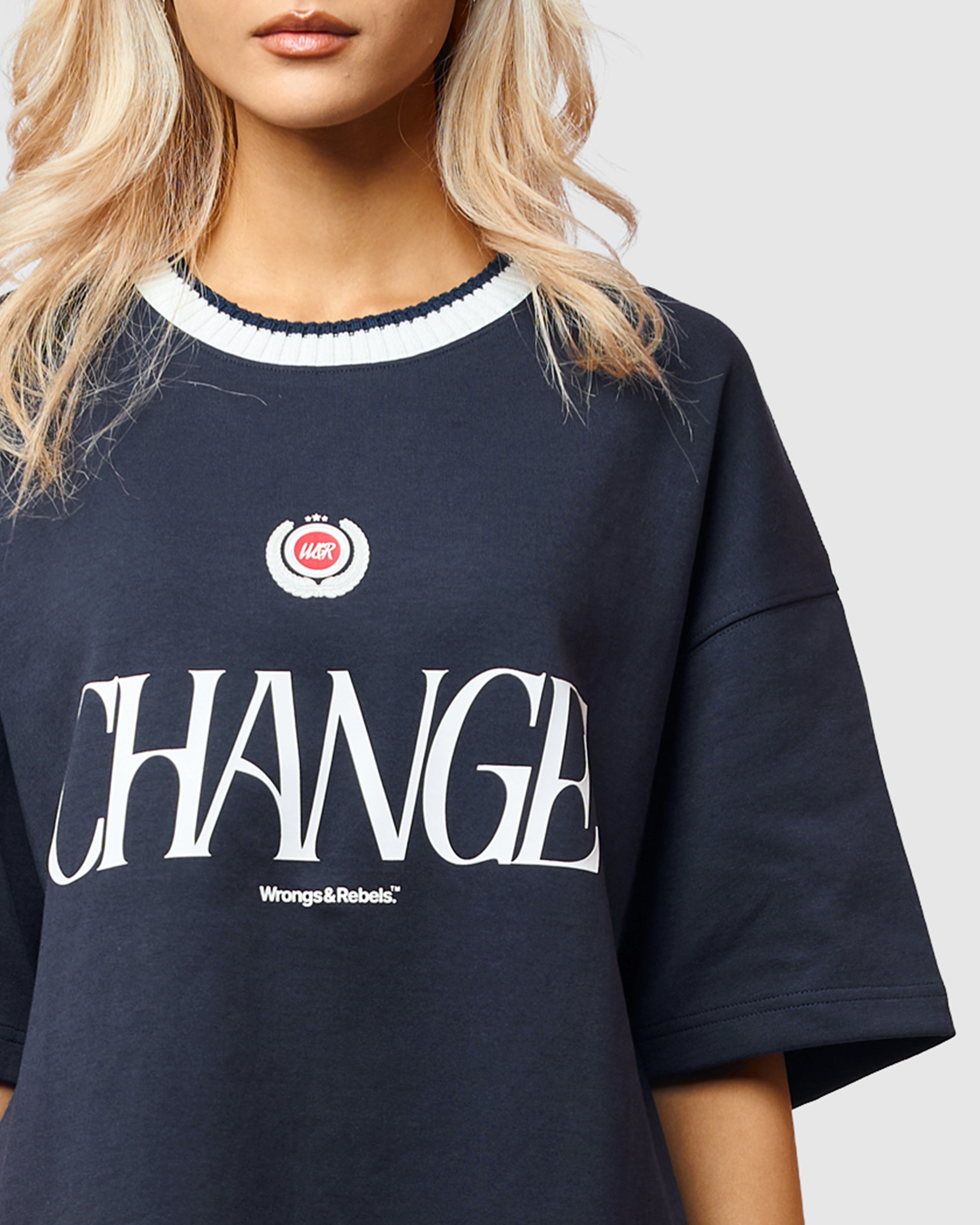W&R Form Knit Collar Boxy T-Shirt | Wrongs And Rebels Ltd