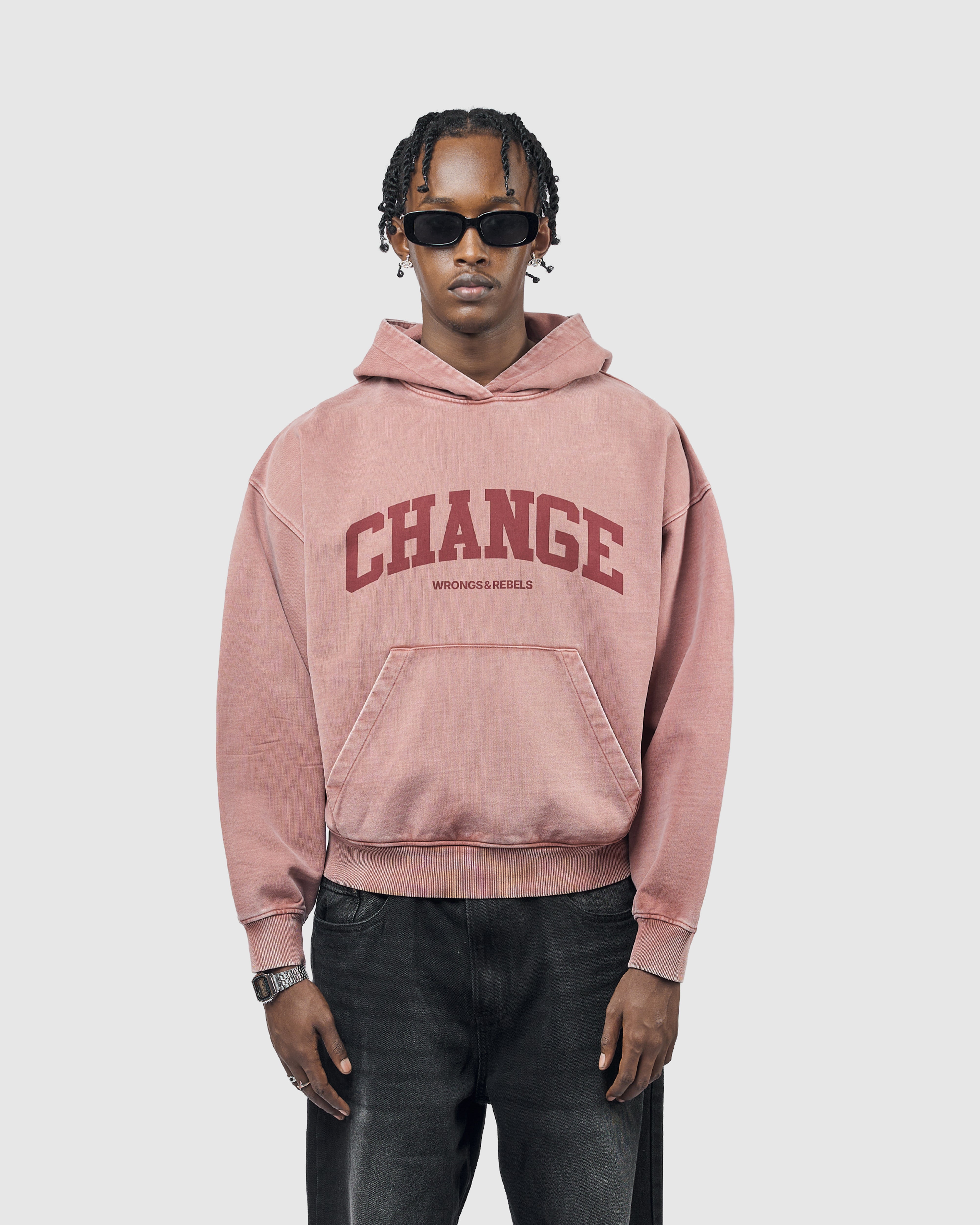 W&R Dusty Rose Boxy Hoodie | Wrongs And Rebels Ltd