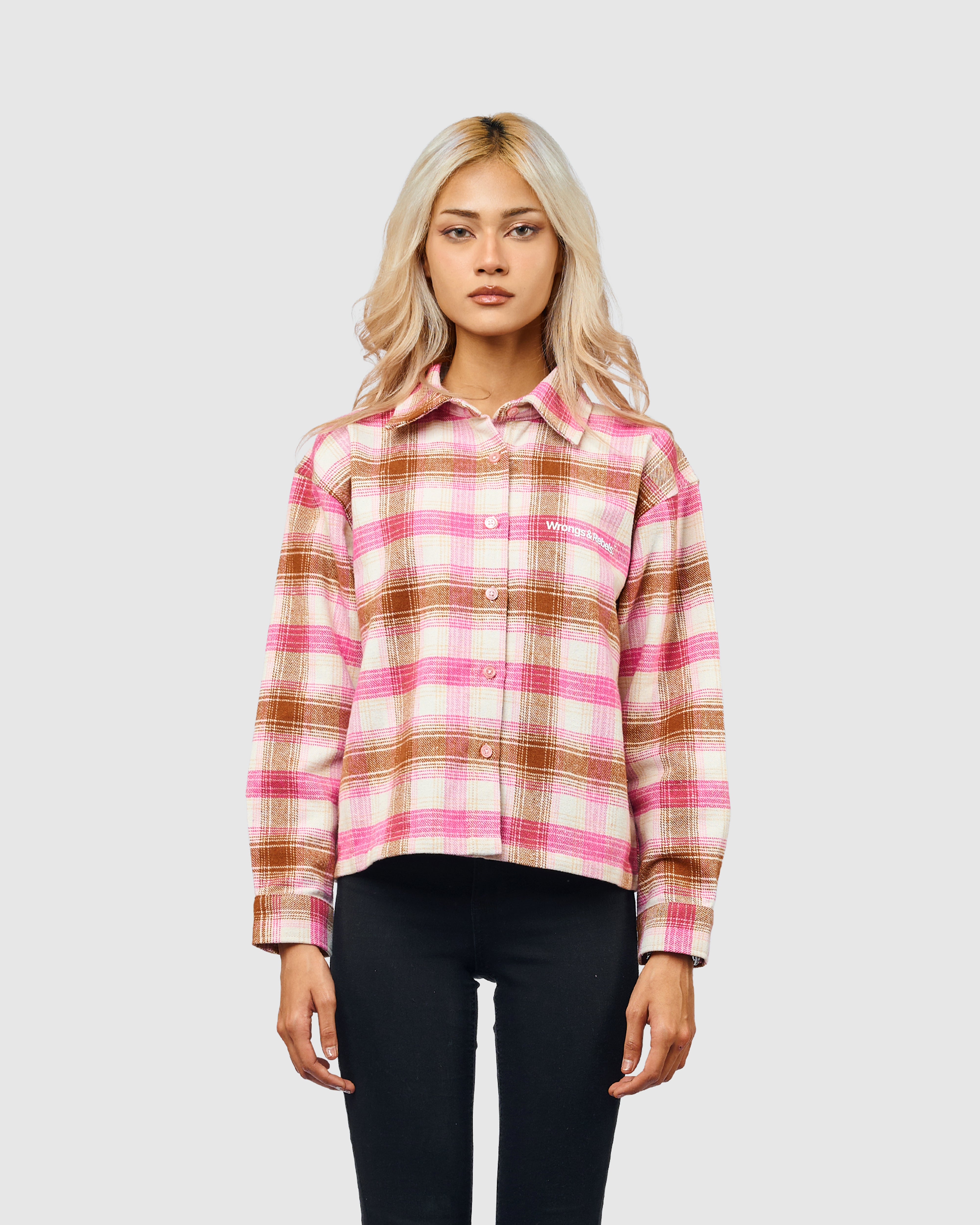 W&R Blush Check Shirt (Women) | Wrongs And Rebels Ltd