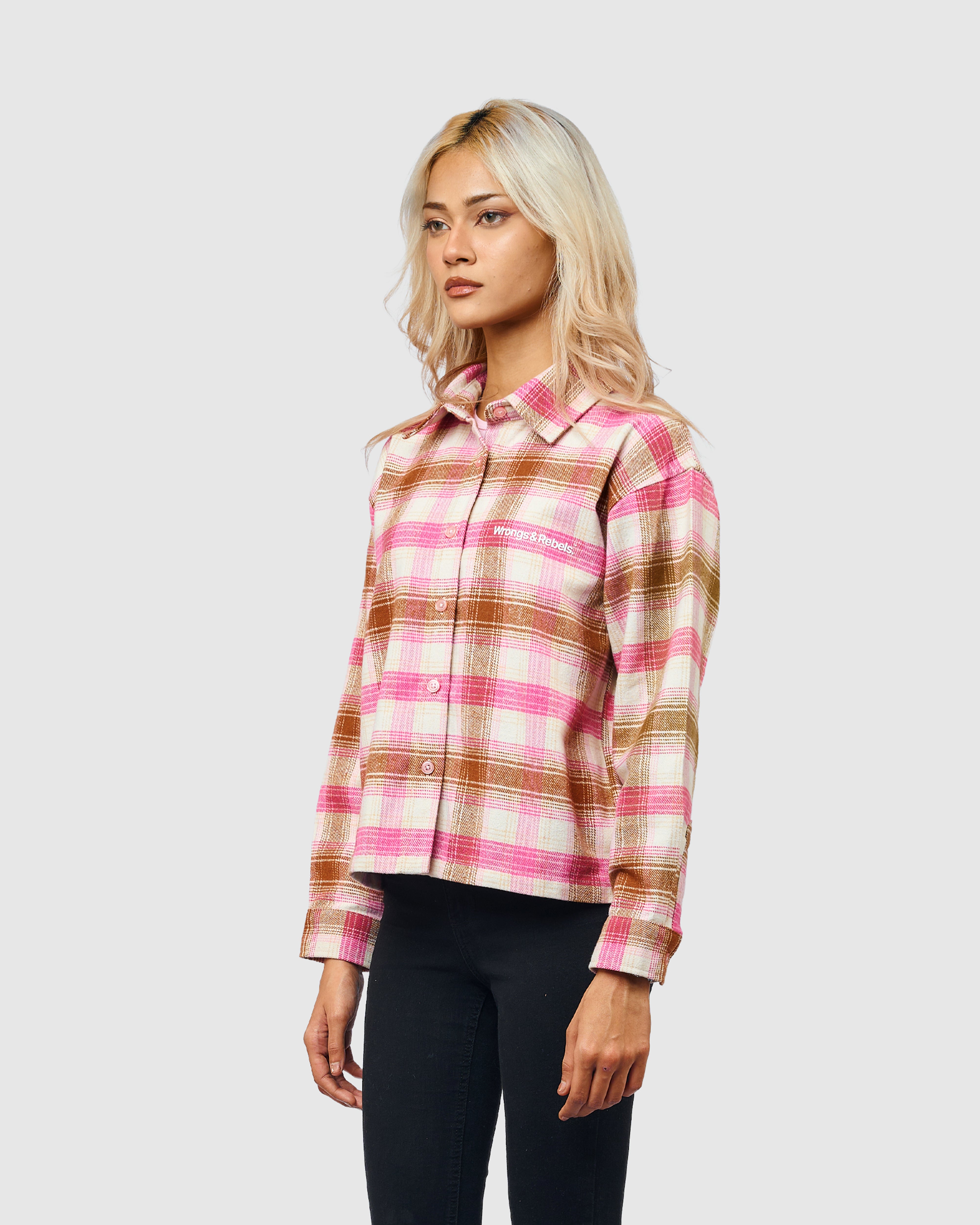 W&R Blush Check Shirt (Women) | Wrongs And Rebels Ltd