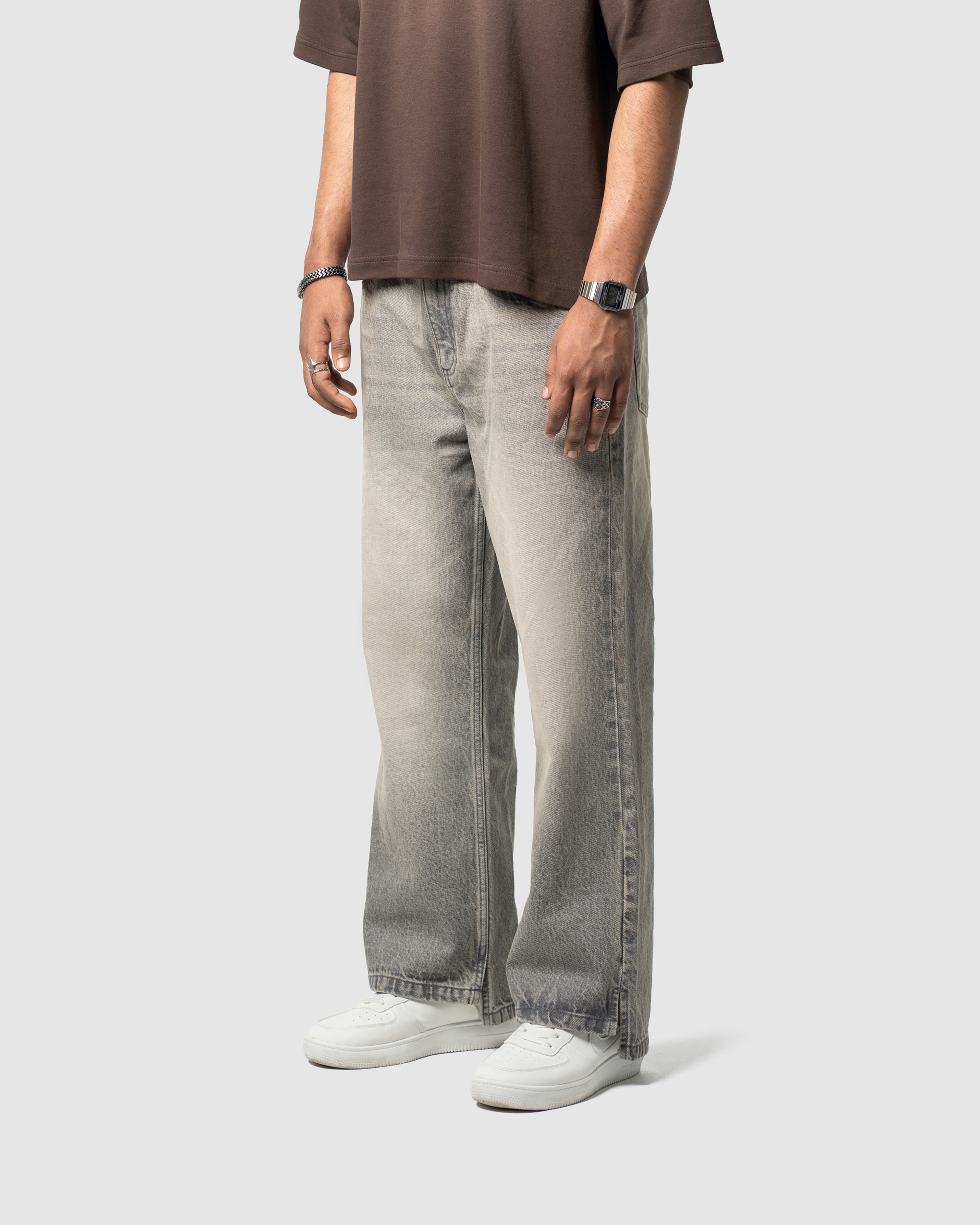 W&R Gray Straight Fit Pants